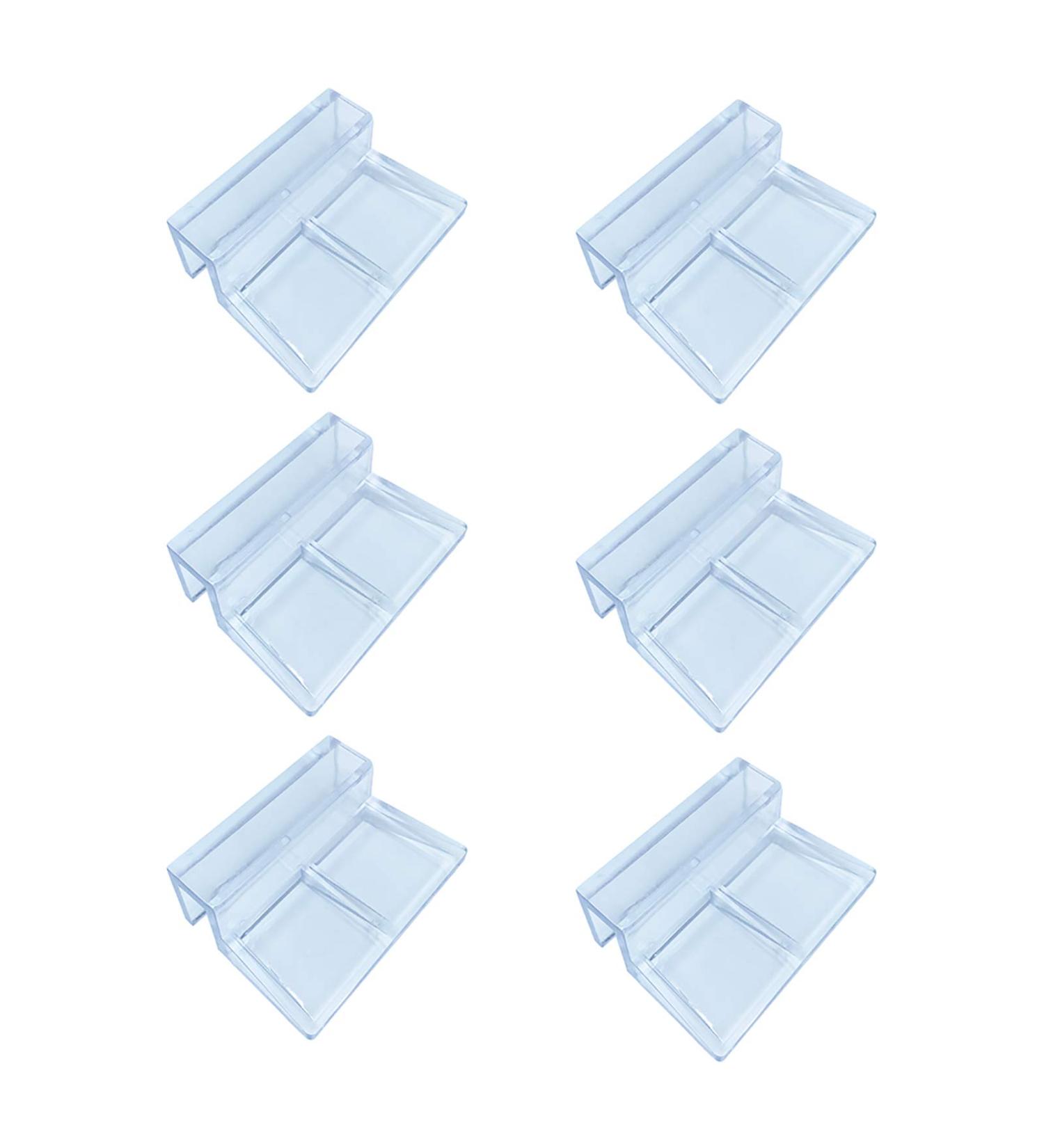 J-star 6 Pcs Acrylic Aquarium Clips for Rimless Tanks - Glass Lid Support Holders - 10mm Transparent Fish Tank Clips - Buy Online on SooperMarket.com