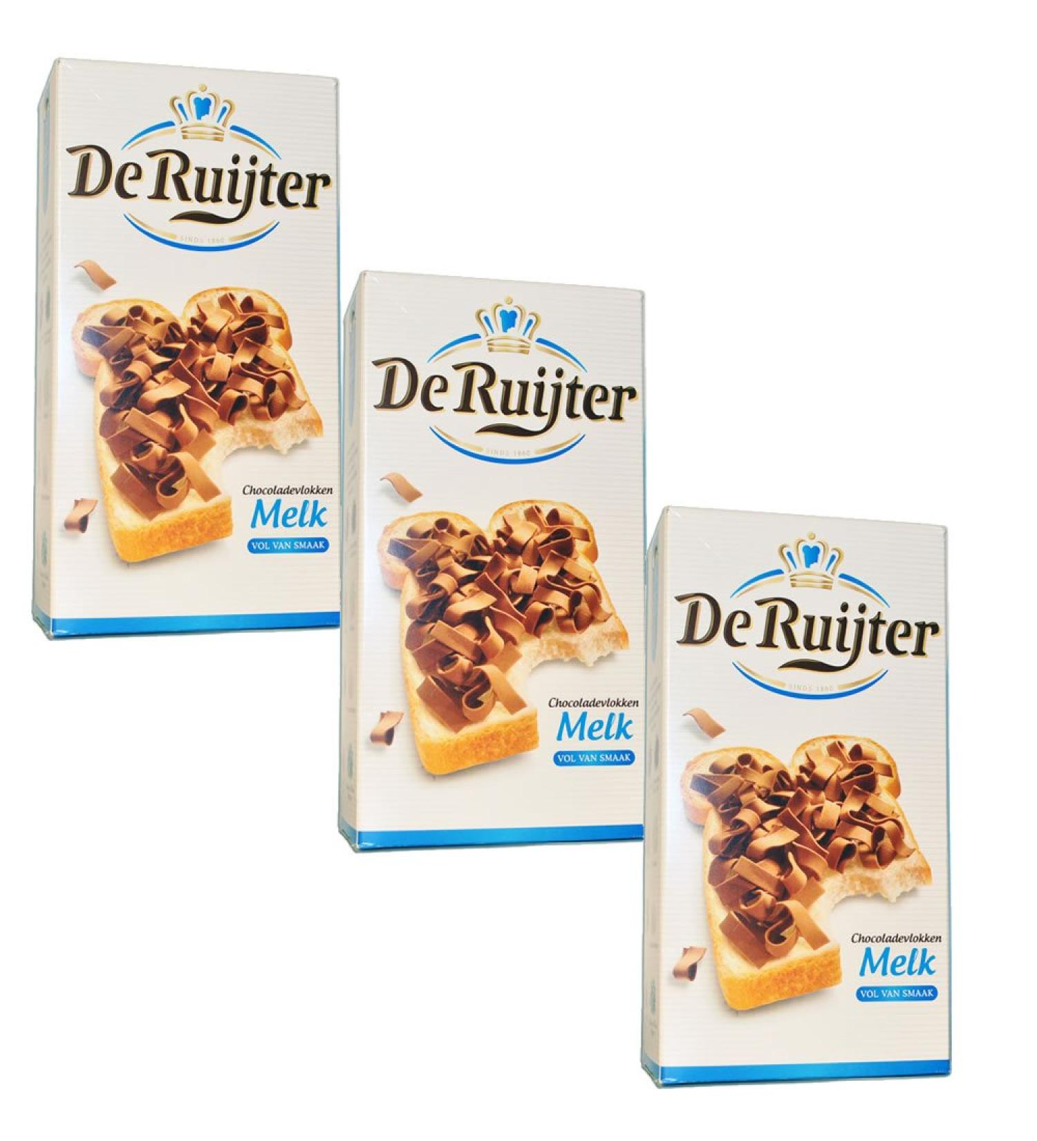 3 x De Ruijter Milk Chocolate Flakes - 300g / Melk Vlokken Dutch Brakfast - Buy Online on SooperMarket.com