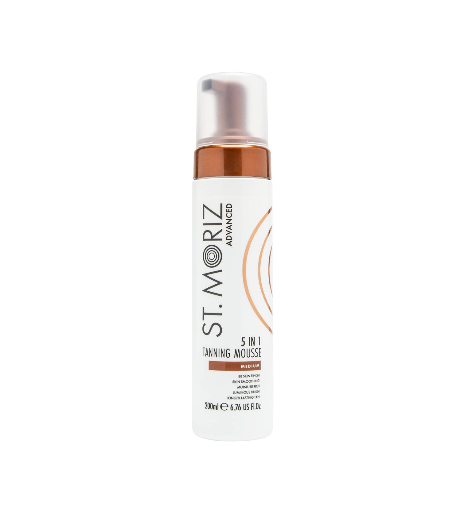 St Moriz Advanced 5 in 1 Instant Tanning Mousse in Medium - Skin Smoothing BB Finish | Vegan Fake Tan 200ml - Buy Online on SooperMarket.com
