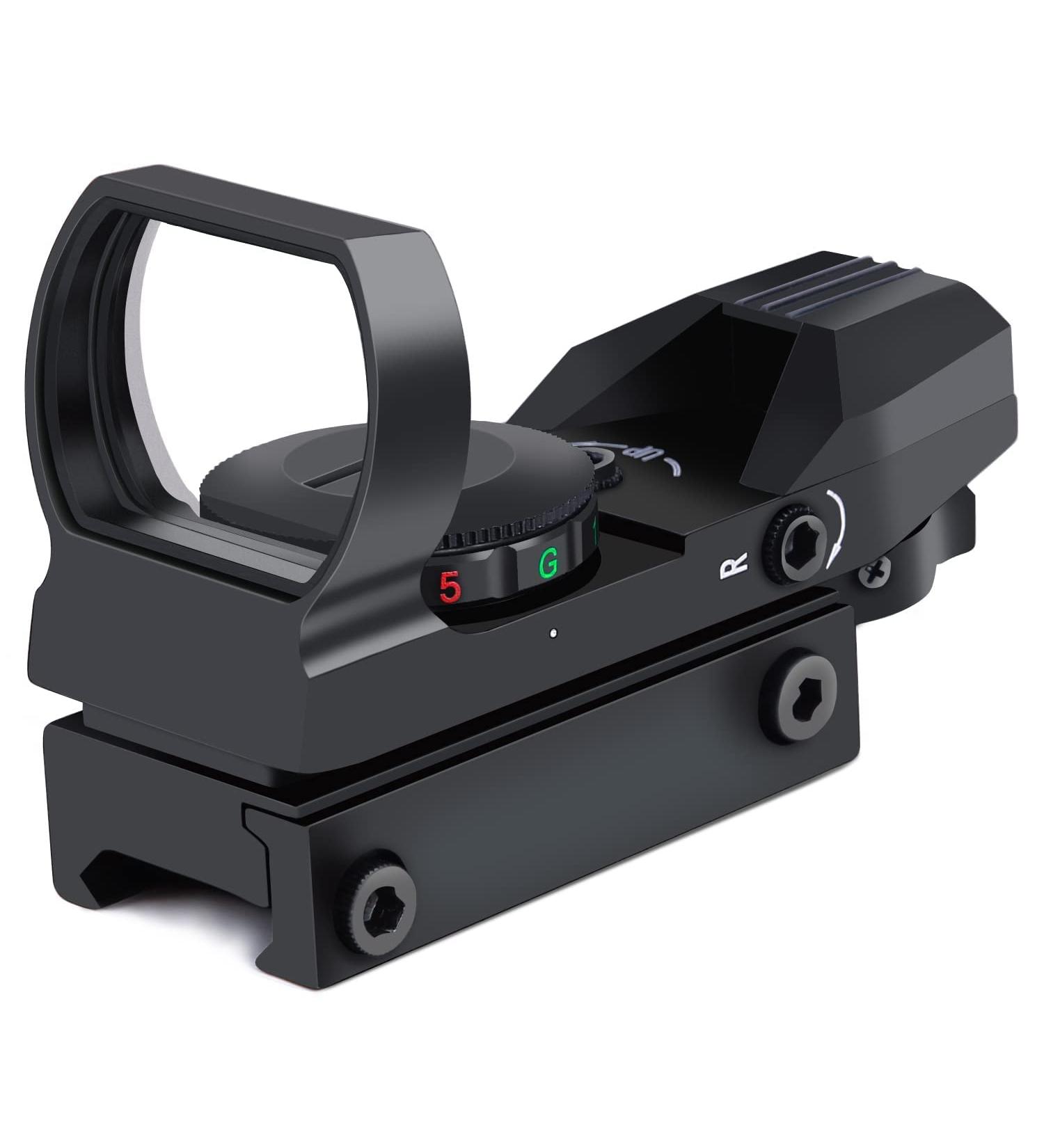 Ohuhu Red Green Dot Reflex Sight with 4 Reticle Patterns | 20mm Rail Mount | Black - Buy Online on SooperMarket.com