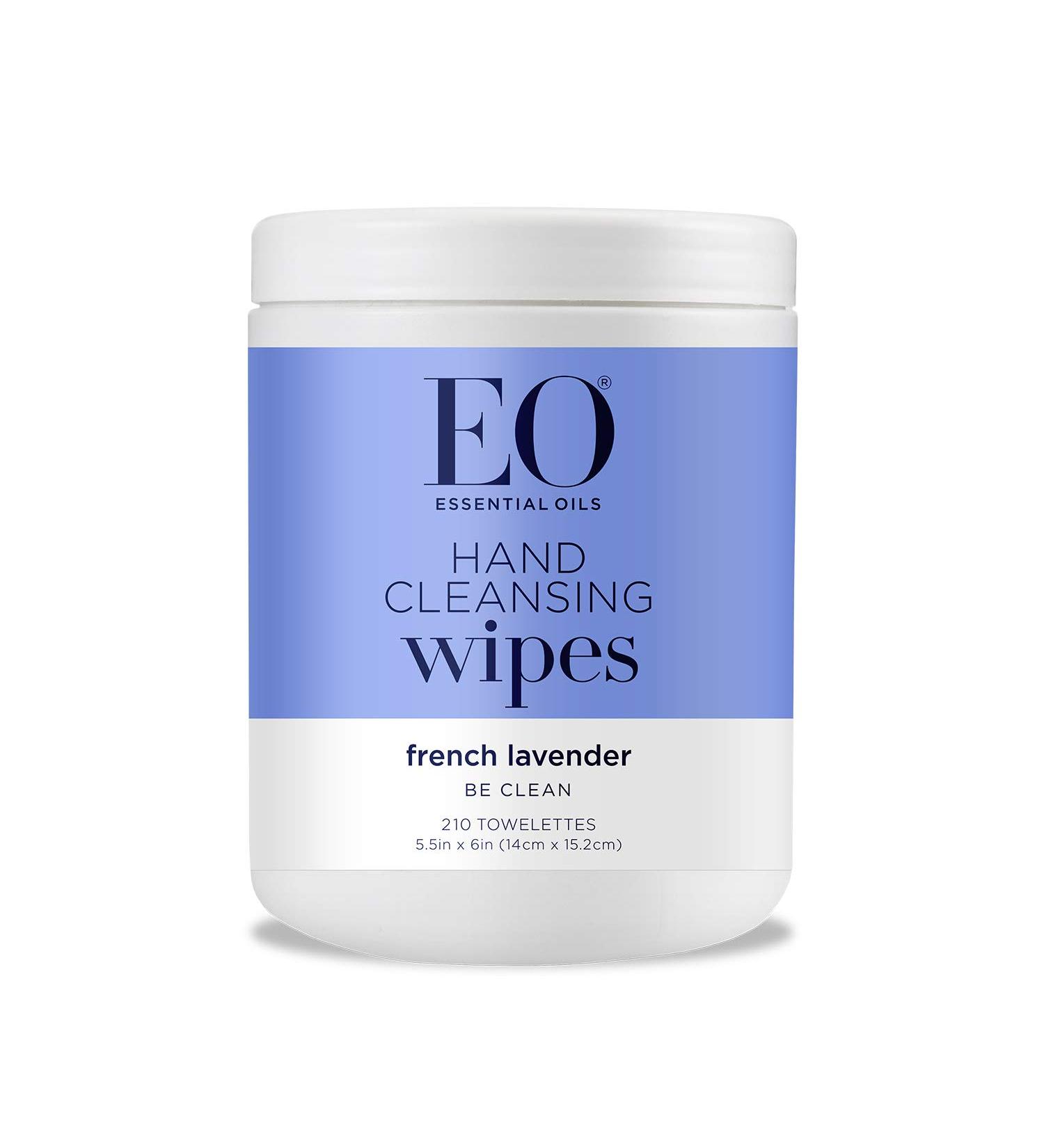 Organic French Lavender Hand Cleansing Wipes - 210 Pack | Biodegradable, Plant-Derived Alcohol with Pure Essential Oils - Buy Online on SooperMarket.com