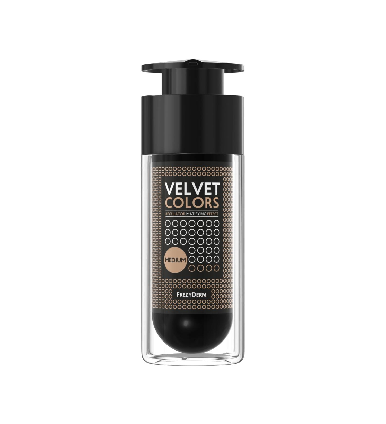 Frezyderm Velvet Colors Mattes Make Up | Medium Foundation 30ml | Natural Matte Finish | Acne & Sensitive Skin | International Shipping Available - Buy Online on SooperMarket.com