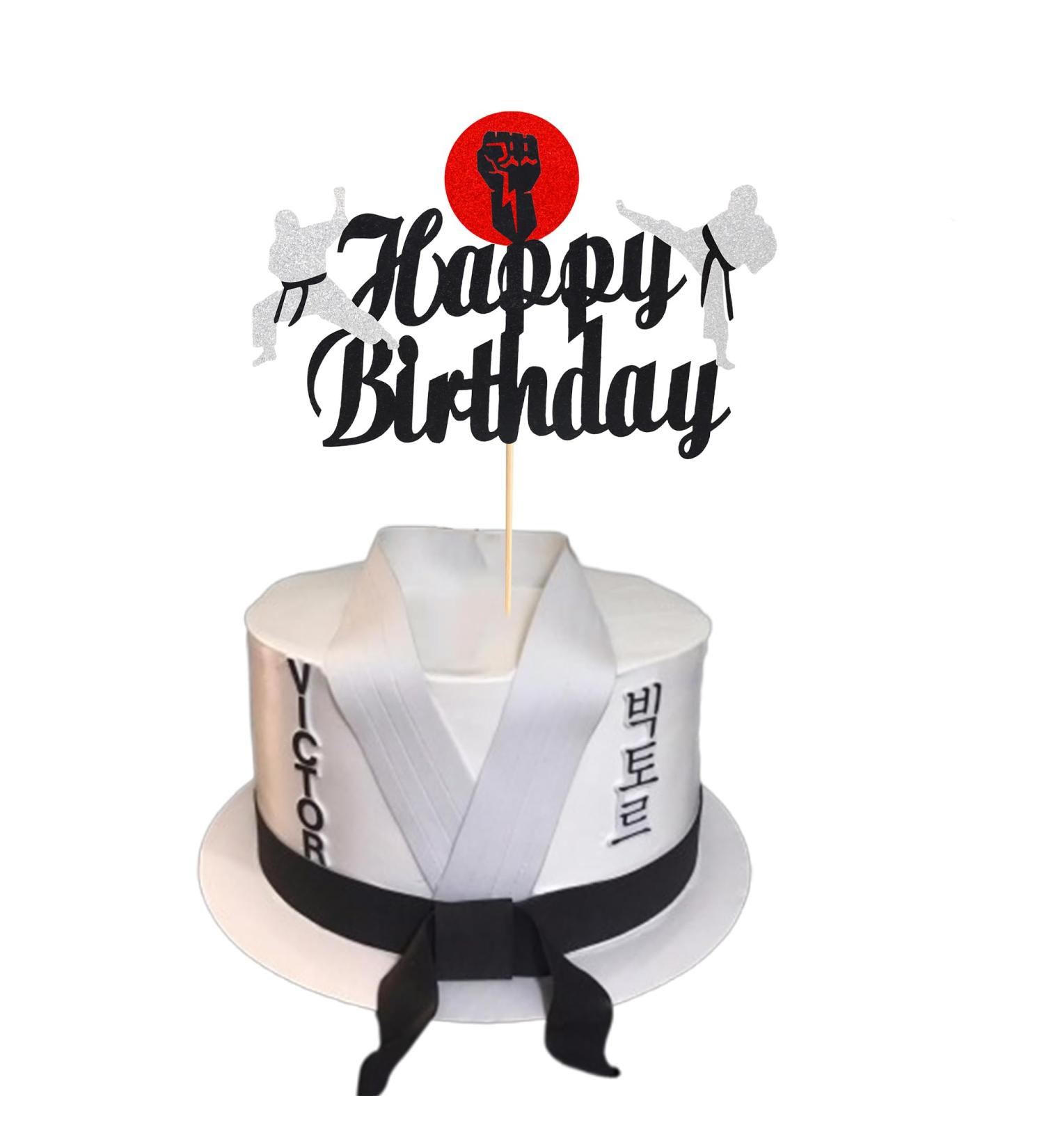 Arthsdite 1Pc Karate Cake Topper Taekwondo theme Kung Fu Sport Cake Topper Karate Happy Birthday Party Supplies Sparkling Party Decoration - Buy Online on SooperMarket.com