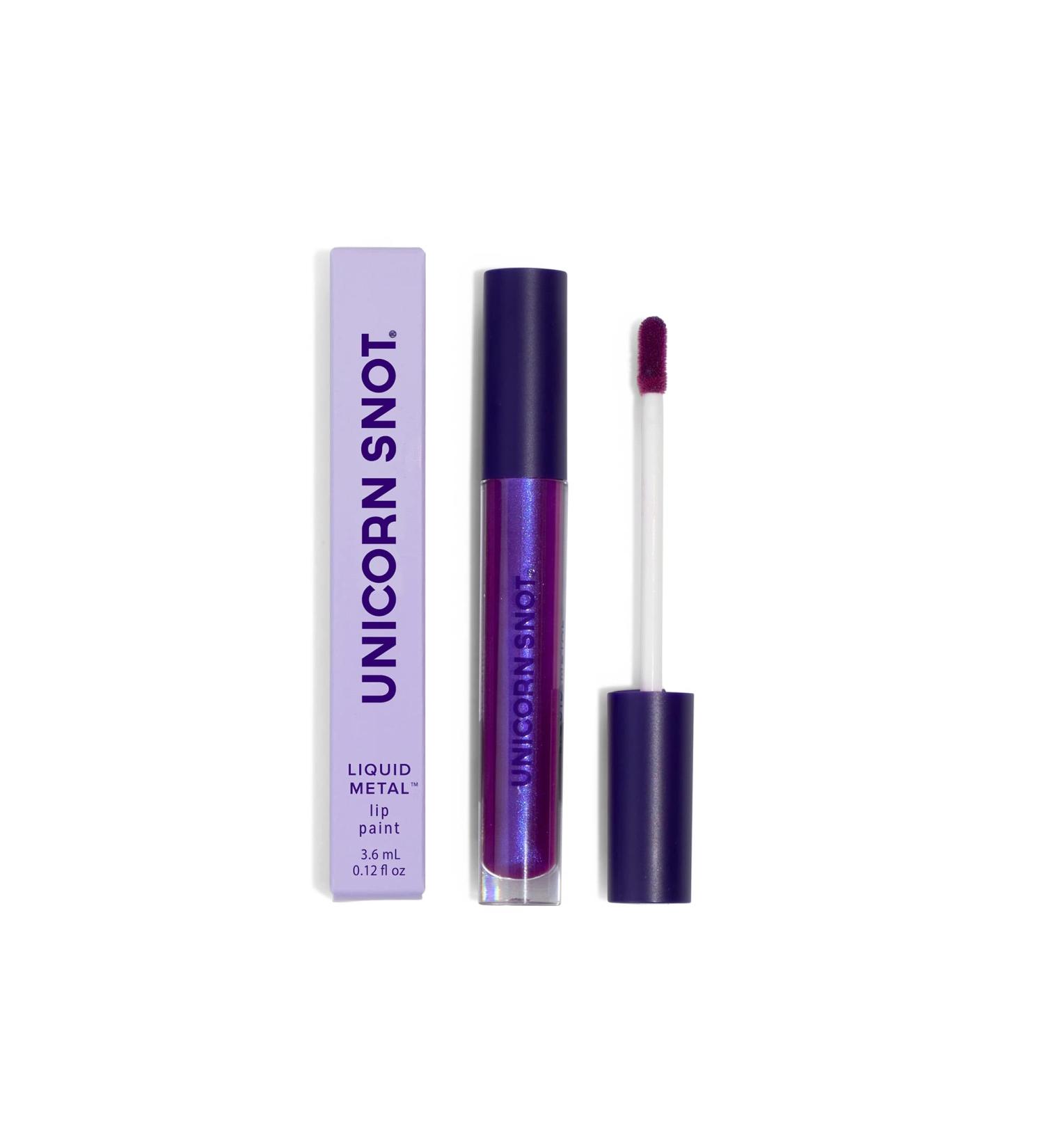 UNICORN SNOT Liquid Metal Lip Paint - Intense Pigment, Long-lasting Metallic Top Coat Lip Color in BOOM (Atomic Purple) - Gluten Free, Vegan, Cruelty-free | Waterproof Lip Makeup - Buy Online on SooperMarket.com