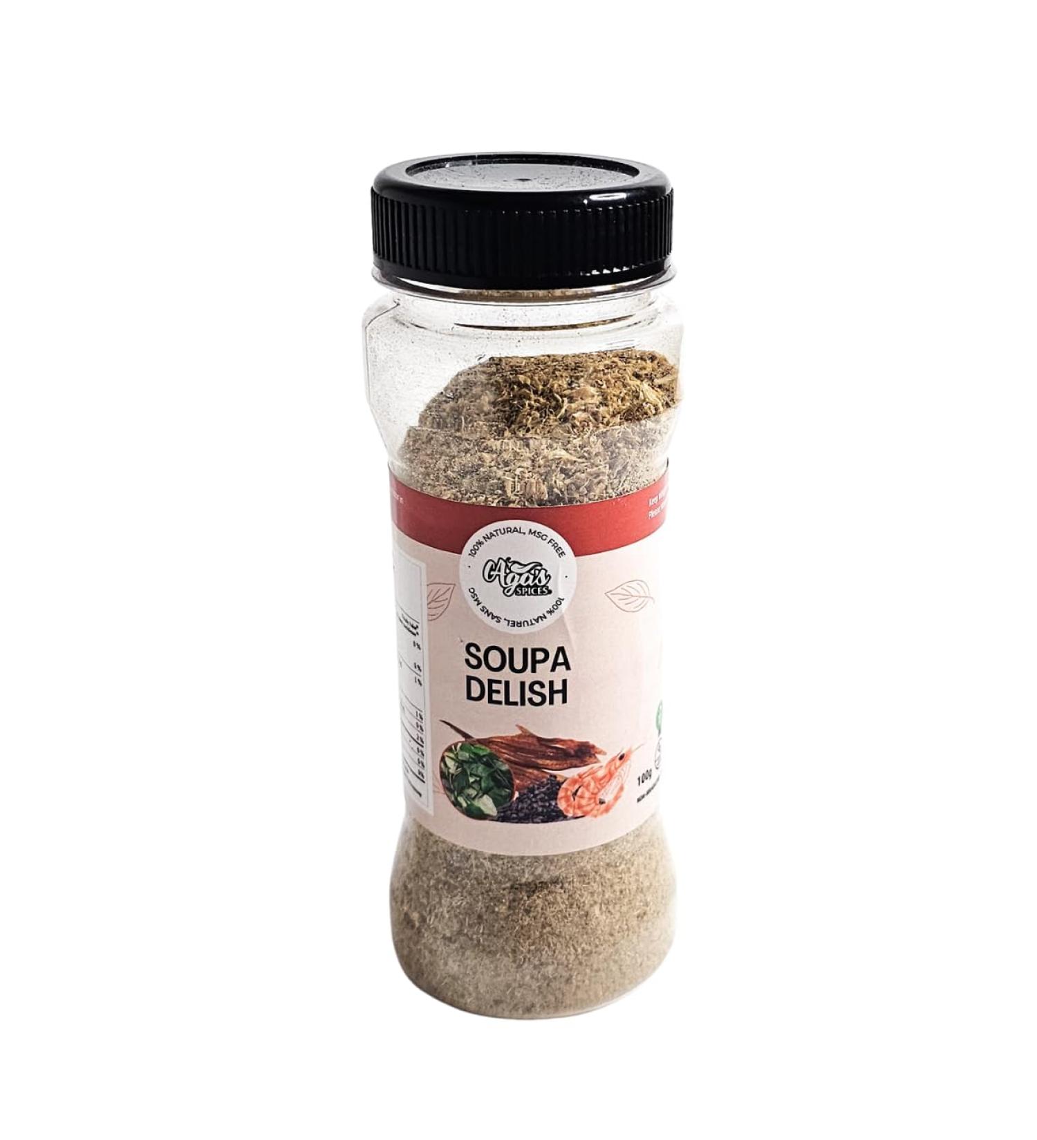 Aga's Wholesome Soupa Delish 100g West Africa Soup Seasoning Fermented Locust Bean Crayfish Fish Powder Native African Spices Nigerian Soup Spice Low Sodium & MSG Free Natural Spices Native African Spices Gluten Free Non-Irradiated GMO Free - Buy Online on SooperMarket.com