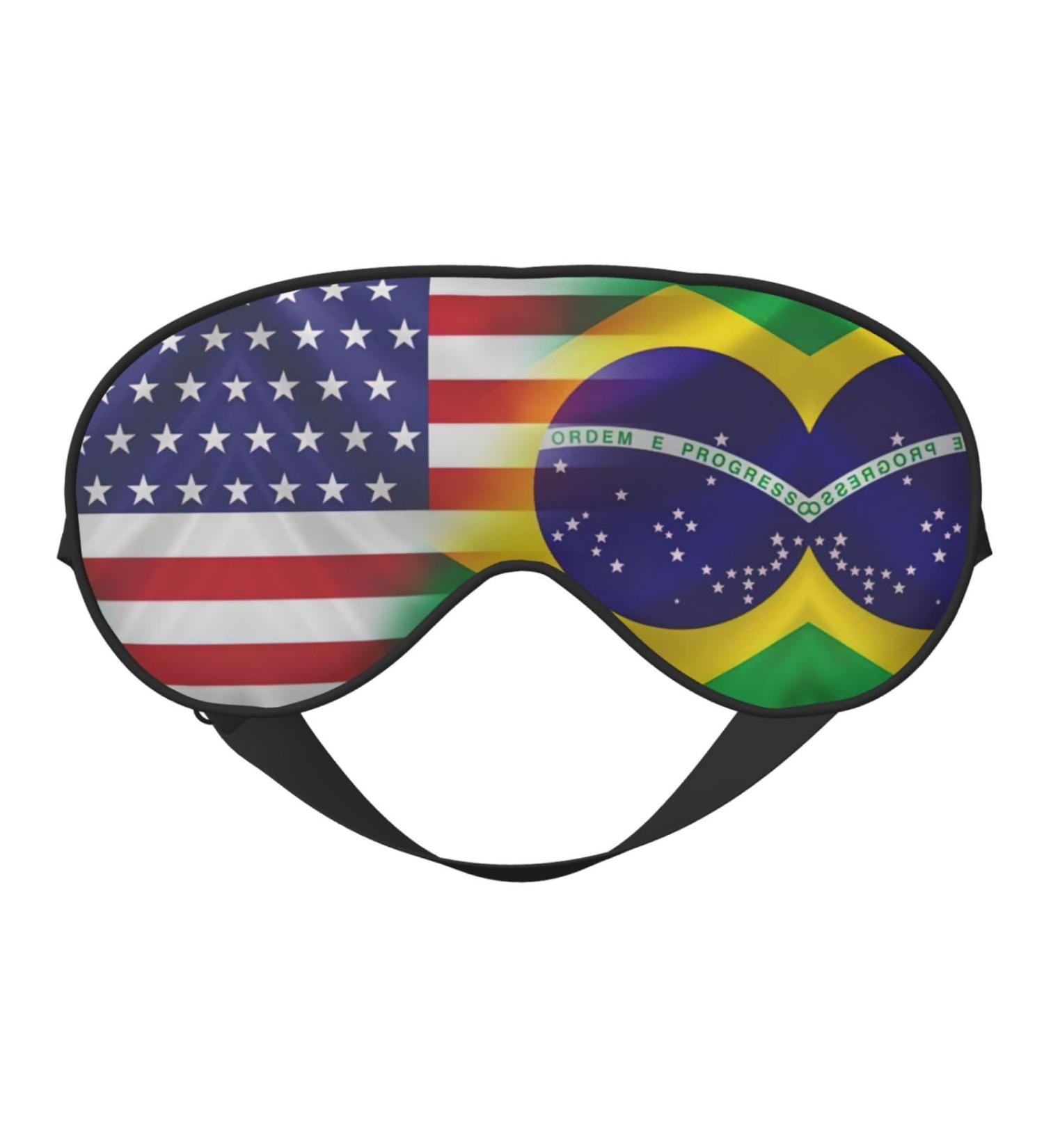 SSIMOO American & Brazilian Flags Soft Sleep Eye Mask - Breathable Eye Patch for Travel & Relaxation | Perfect for Females - Buy Online on SooperMarket.com