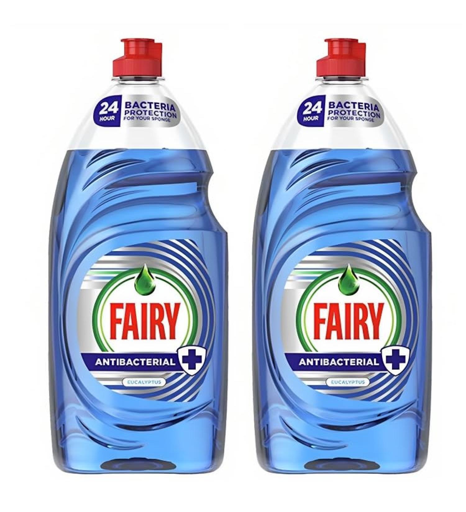 Fairy Platinum Ecalyptus Antibacterial Washing Up Dishwashing Soap Liquid - Lasts 50% Longer - New And Improved Formula - (2x870ml) 435 ml (Pack of 2) - Buy Online on SooperMarket.com