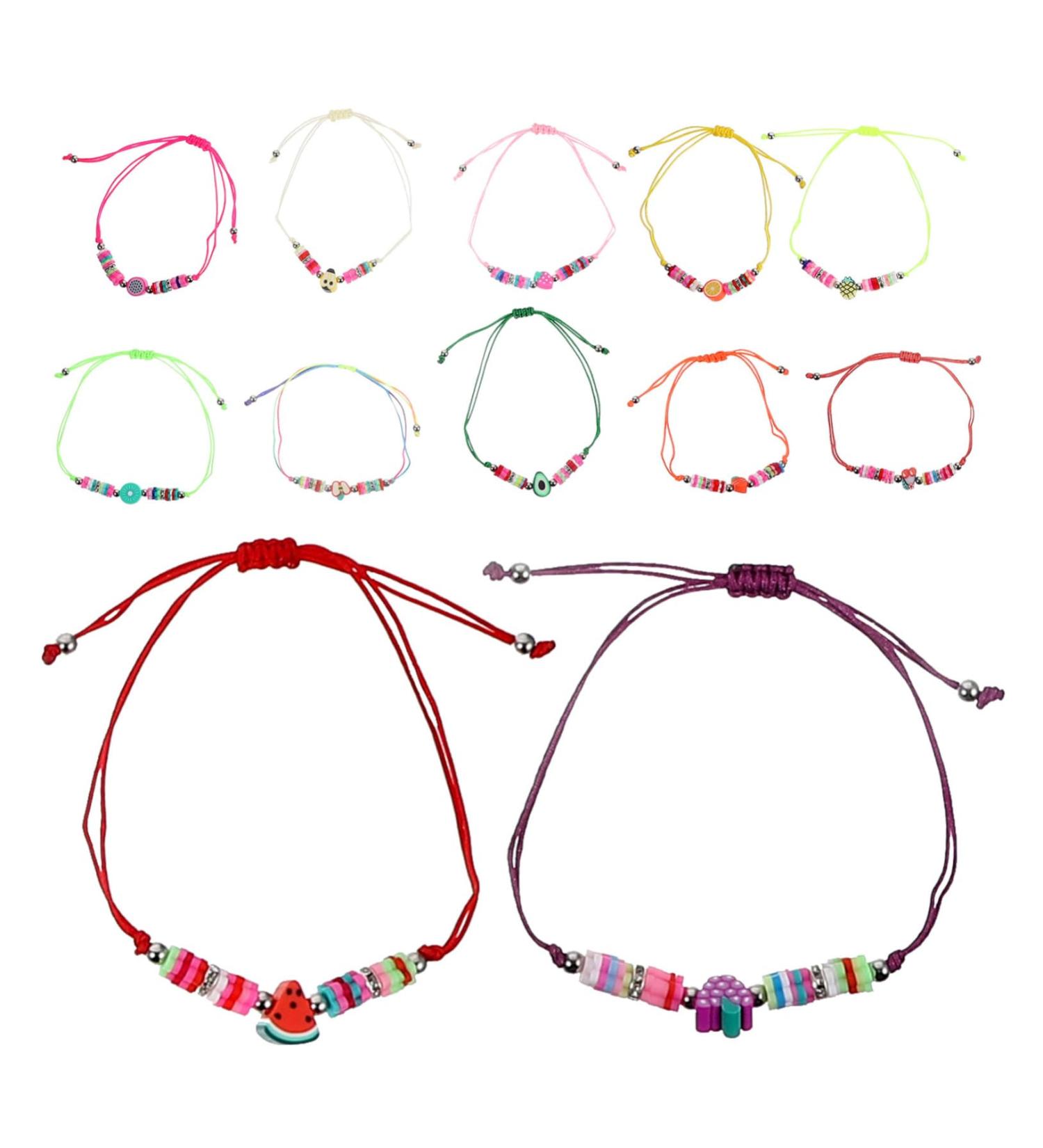 STAHAD 12pcs Dragon Fruit Bracelet Beaded Bracelets Boho Bracelets Summer Bracelets for Teen Girls Bracelets for Girls Multi-layer Stackable Bracelets Beads Child Bulk Polymer Clay Set - Buy Online on SooperMarket.com