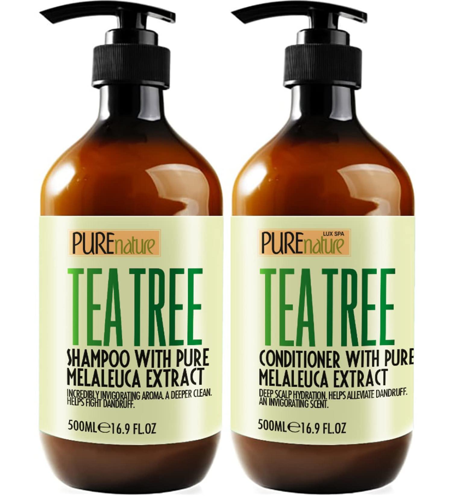 Tea Tree Shampoo & Conditioner Set - Sulfate Free, Anti-Dandruff Scalp Treatment for Dry, Flaky Skin - Men and Women - Buy Online on SooperMarket.com