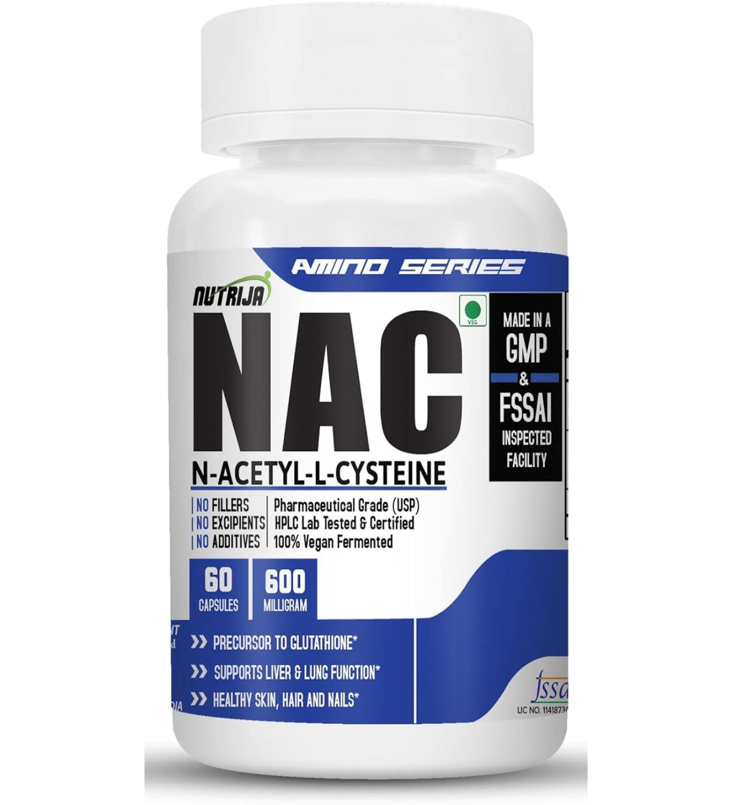N-Acetyl CYSTEINE (NAC) (600 MG) - 60 Capsules - Buy Online on SooperMarket.com
