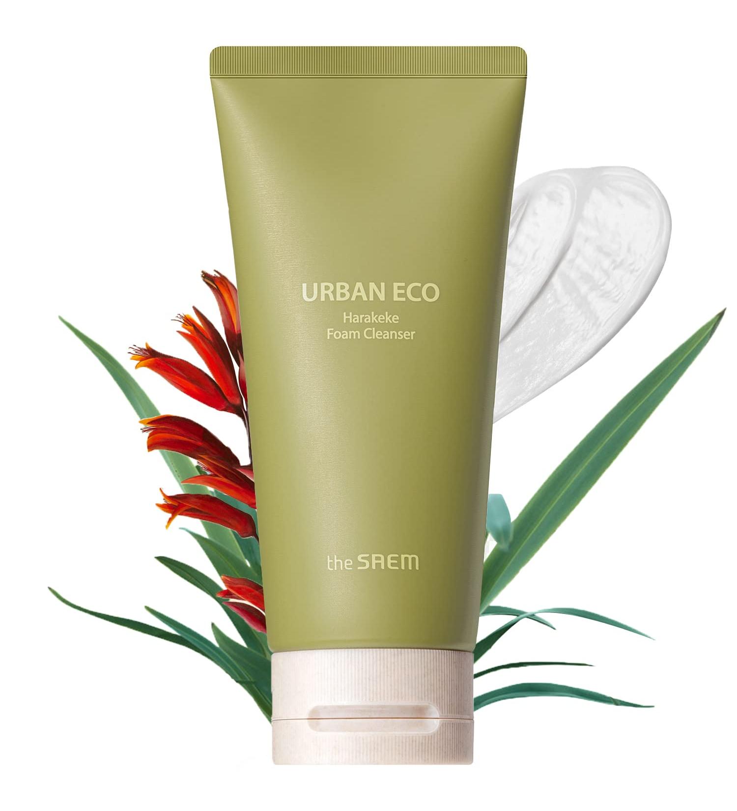 THESAEM Urban Eco Harakeke Foam Cleanser - Vegan Moisturizing Face Wash for Dry Skin with Harakeke Extract & Hyaluronic Acid | Deep Pore Cleansing & Texture Refinement - 5.07 oz - Buy Online on SooperMarket.com