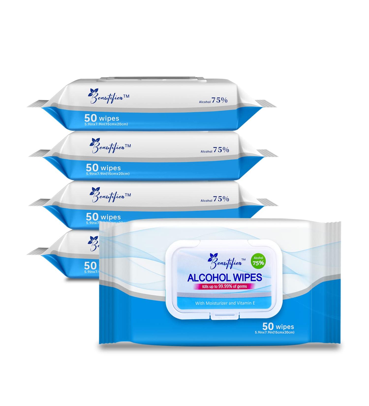Beautifier Life 75% Alcohol Hand Sanitizer Wet Wipes with Aloe & Vitamin E - 200 Count for Men, Women & Kids - Buy Online on SooperMarket.com