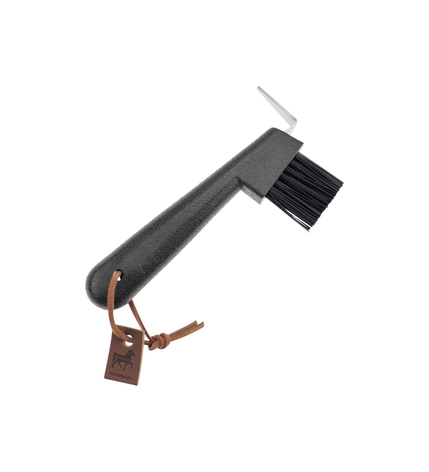 Animalon 2-in-1 Plastic Hoof Scraper with Stainless Steel Brush | Outdoor Horse Hoof Care Tool in Brown | Essential Hoof Clearer and Picker for Horses - Buy Online on SooperMarket.com