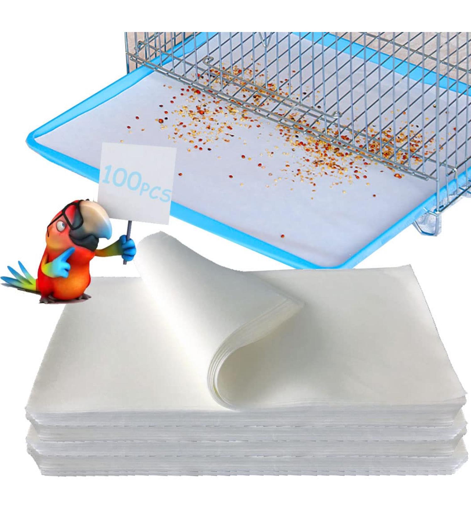 100PCS Bird Cage Liner Papers 11 20in Disposable Bamboo Charcoal Fibre Cage Paper Liners Precut Absorbent Cushion Pad Mat Accessories for Pet Bird Parrot 11x20 in - Buy Online on SooperMarket.com