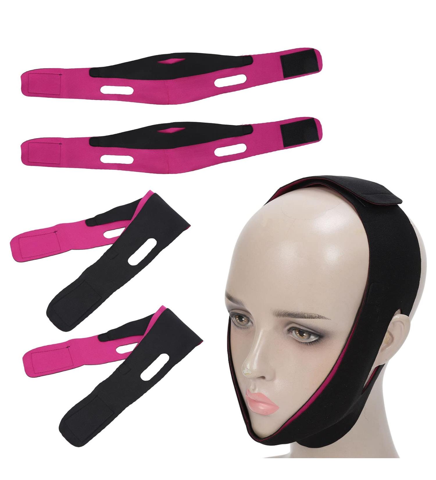 4 Pack Reusable V Line Mask Face Lifting Bandage Face Slimming Belt Double Chin Reduction Mask V Shaped Slimming Face Mask - Buy Online on SooperMarket.com