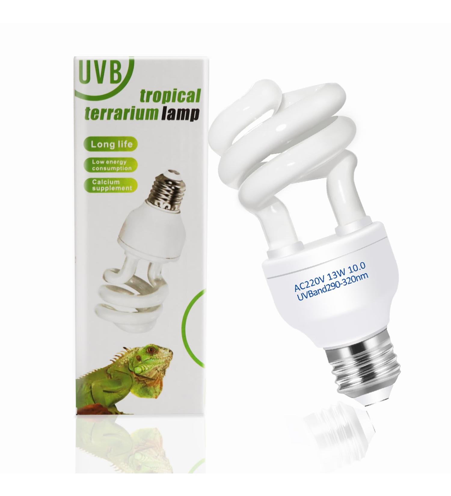 Caldarax 10.0 UVA UVB Bulb - 13W Compact Light for Desert Reptiles | E27 Tortoise Reptile Light for Lizard, Turtle, Snake, Chameleon, Bearded Dragon - Buy Online on SooperMarket.com