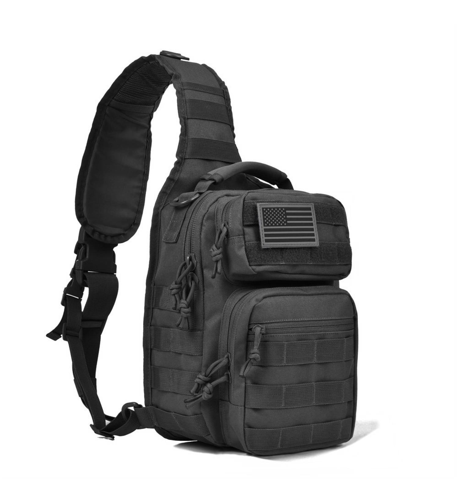 REEBOW GEAR Tactical Sling Backpack - Black Rover Shoulder Pack - Buy Online on SooperMarket.com