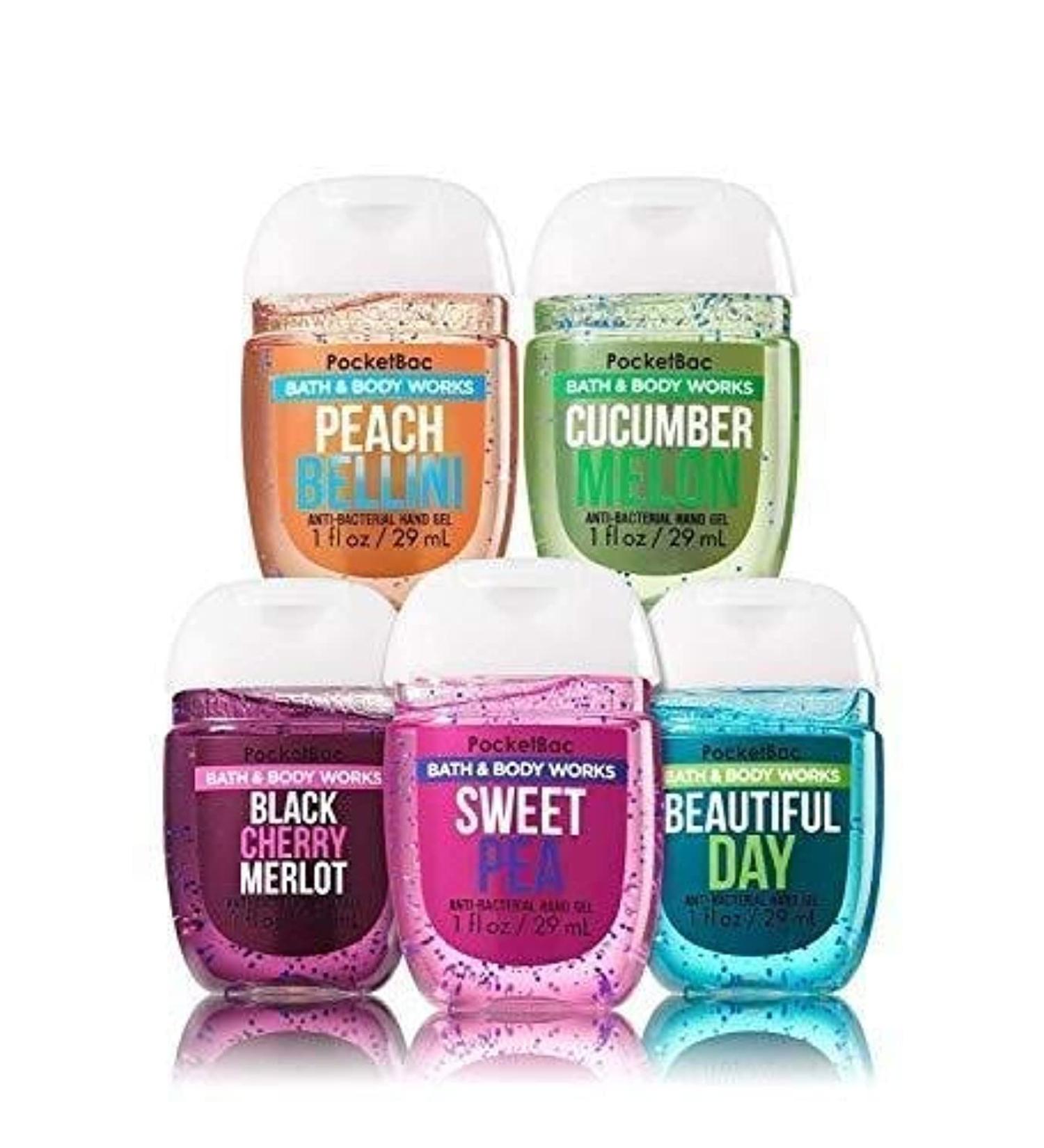 Bath and Body Works Anti-Bacterial Hand Gel 5-Pack PocketBac Sanitizers - Assorted Scents - 1 fl oz - Buy Online on SooperMarket.com