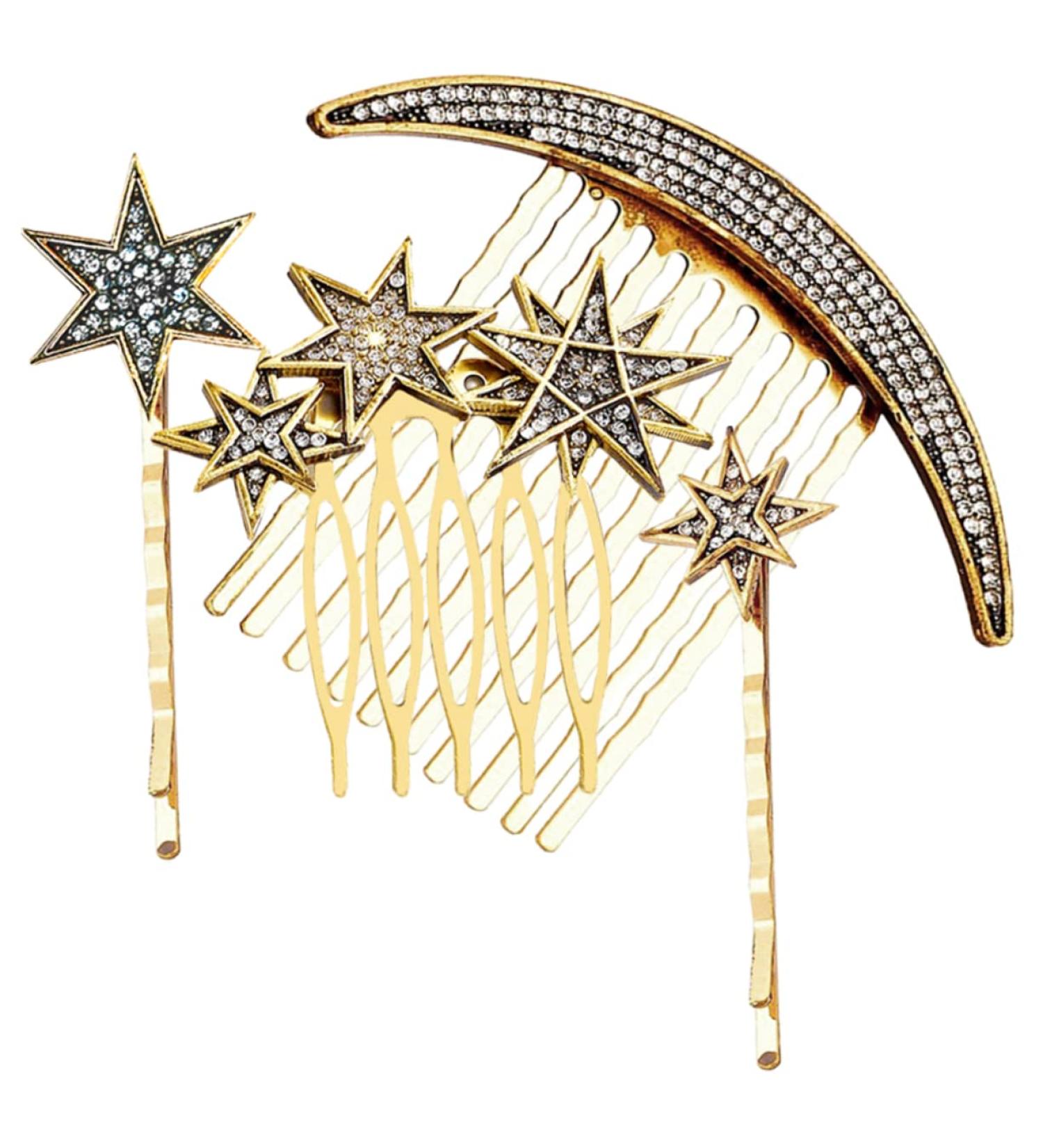 PLAFOPE 1 Set Star Moon Hairpin Hair Accessories Hair Barrettes Hair Side Comb Clip Star Barrettes Star Hairpins Wedding Side Comb Star Hair Clips Hair Clip Side Comb Hair Pin Hair Comb - Buy Online on SooperMarket.com