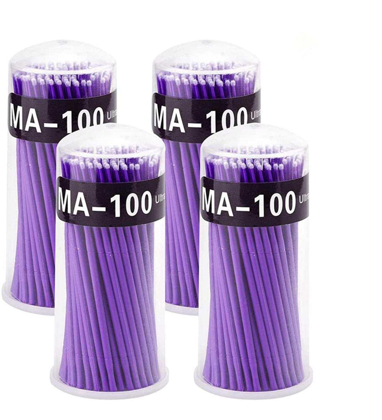 Surplex 400pcs Micro Applicator Brushes - Purple | Ideal for Makeup, Nail Art, and Painting - Buy Online on SooperMarket.com