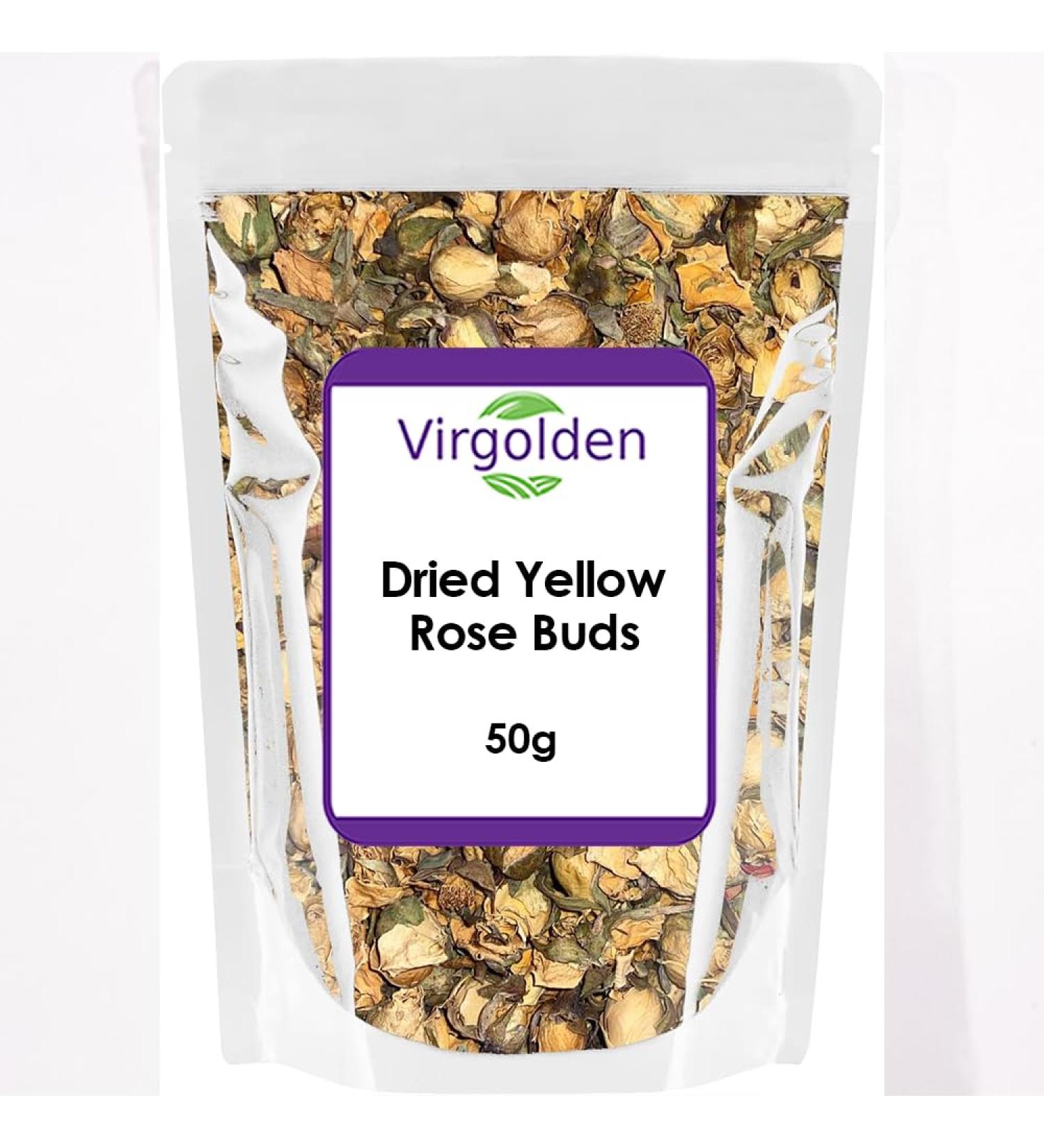 Dried Yellow Rose Buds 50g by Virgolden