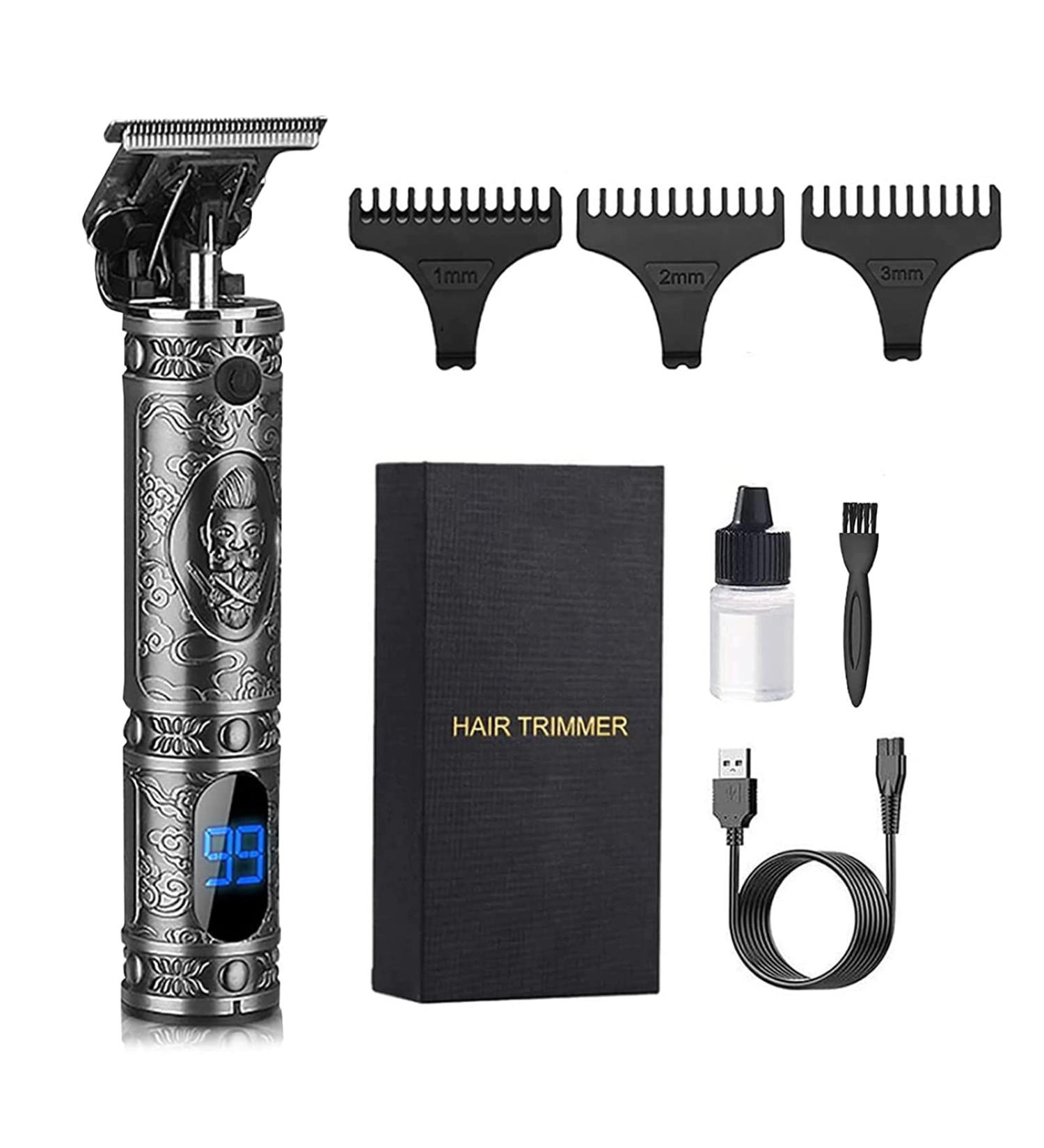 Bestauty Men's Zero Gapped Beard Trimmer - Cordless with LCD Display & Rechargeable - Includes Clipper Oil - Silver - Buy Online on SooperMarket.com