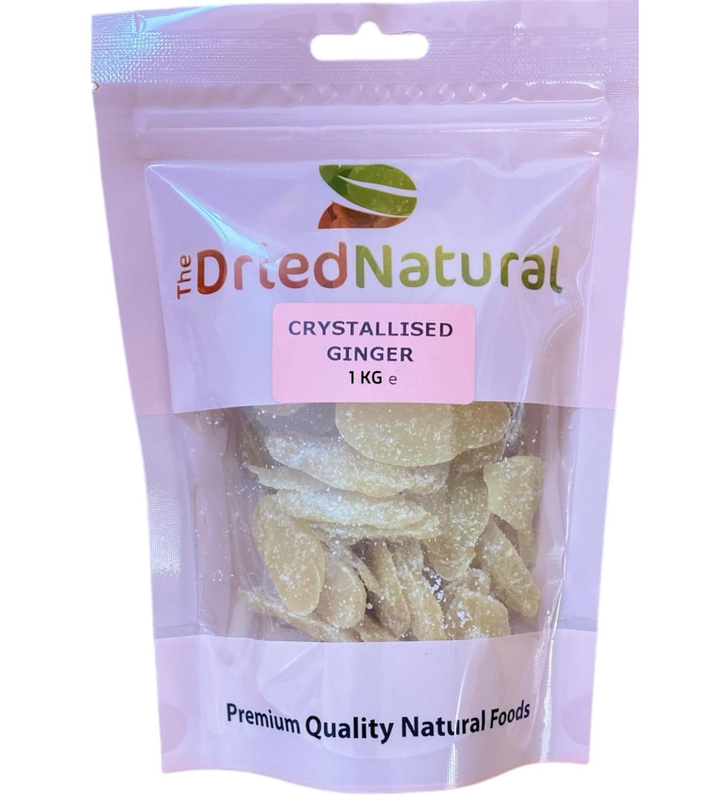 Crystallised Ginger 1 KG Dried Fruit Chunks Premium Quality - The Dried Natural - Buy Online on SooperMarket.com