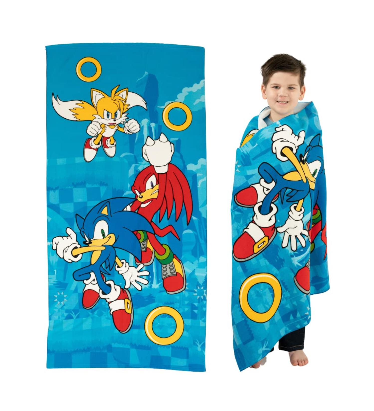 Sonic The Hedgehog Anime Super Soft Lightweight Recycled Towel - 58x28 - Officially Licensed Sonic Product - Buy Online on SooperMarket.com