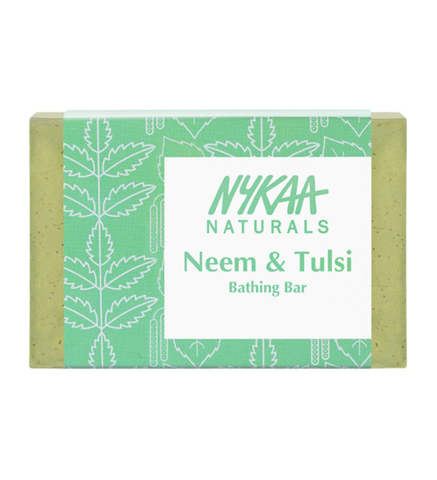 Nykaa Naturals Purifying Bathing Soap - Neem & Tulsi for Even Skin Tone Prevents Burns & Rashes - 3.5 oz | International Shipping - Buy Online on SooperMarket.com