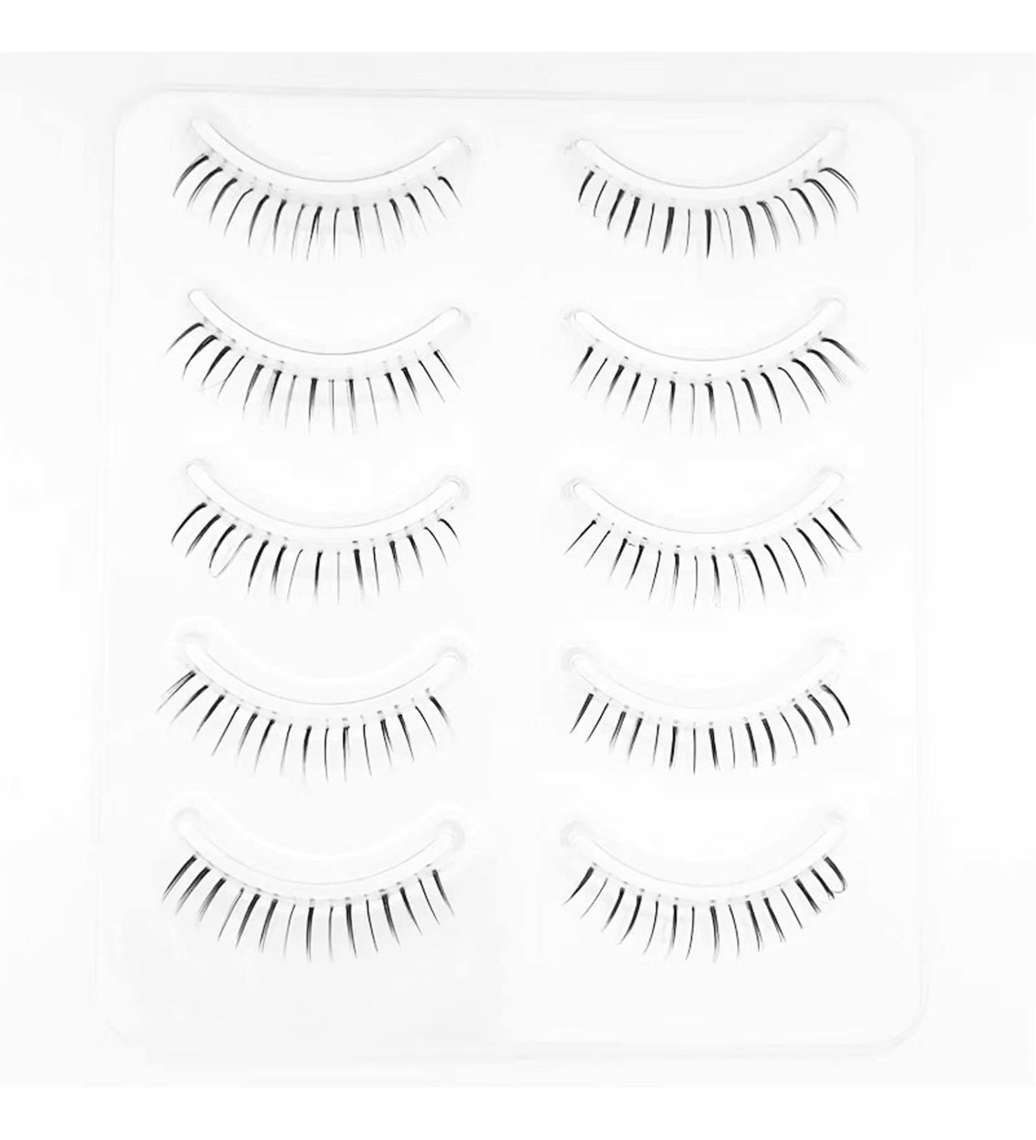 DAODER Natural Bottom Lashes - 5 Pairs Wispy Lower False Eyelashes (6mm) - Clear Band, Daring Style - Buy Online on SooperMarket.com