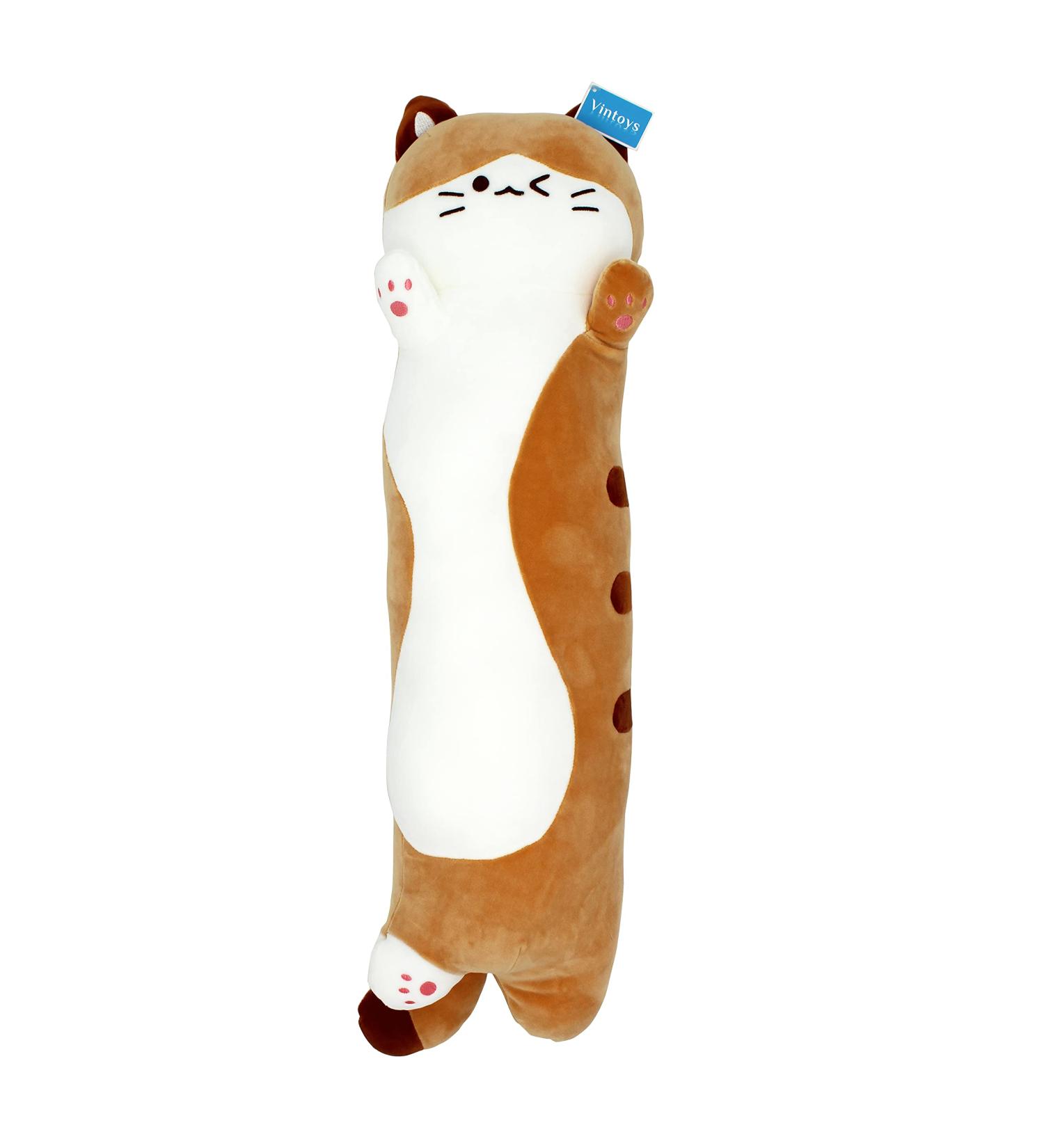 Vintoys Sleeping Cat Long Hugging Pillow 26 Brown Stuffed Animal Plush Toy - Buy Online on SooperMarket.com