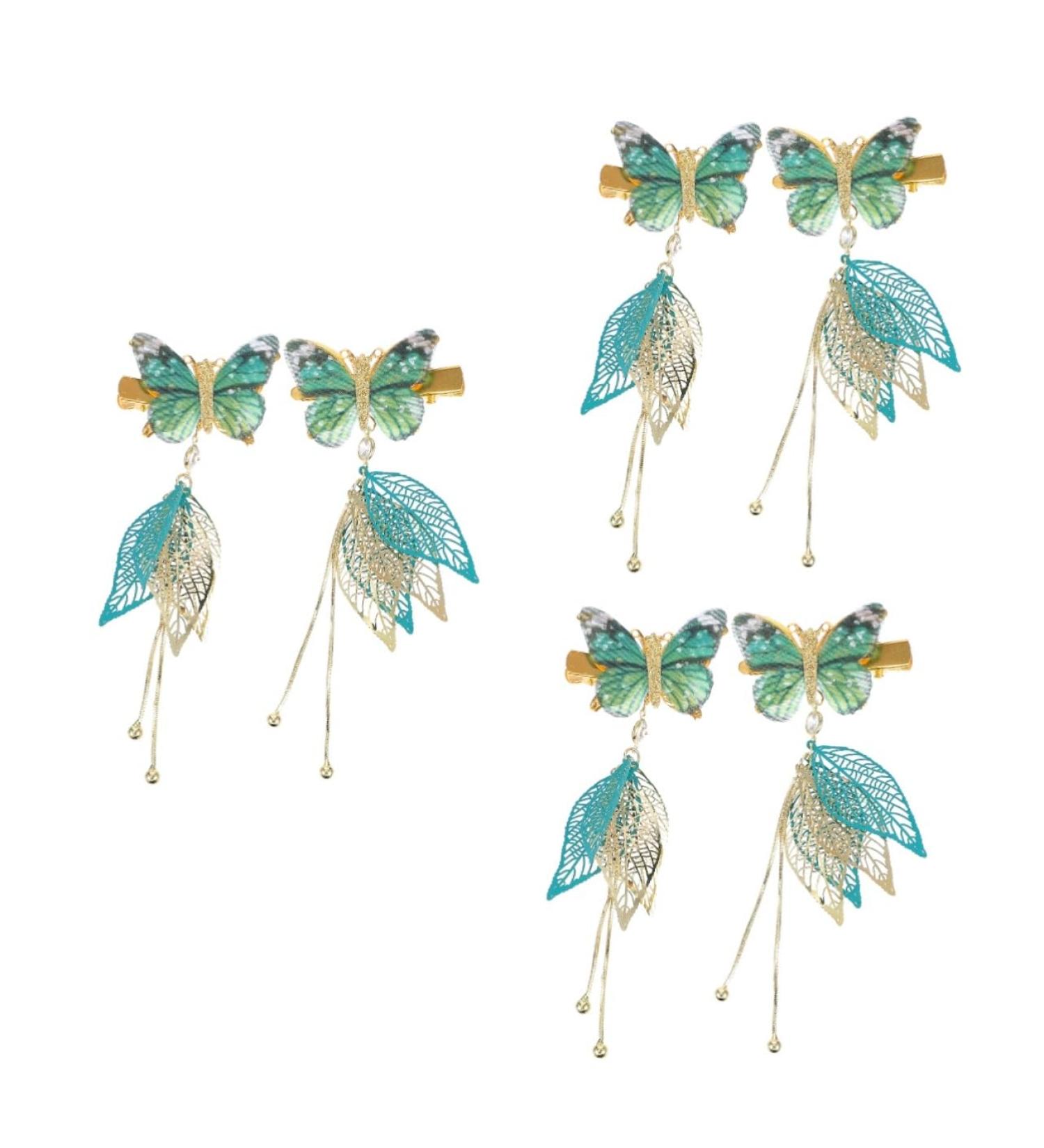 minkissy 3 Pairs Tulle Butterfly Hair Clip Tassel Hair Clips Hanfu Women's Metal Accessories - Buy Online on SooperMarket.com