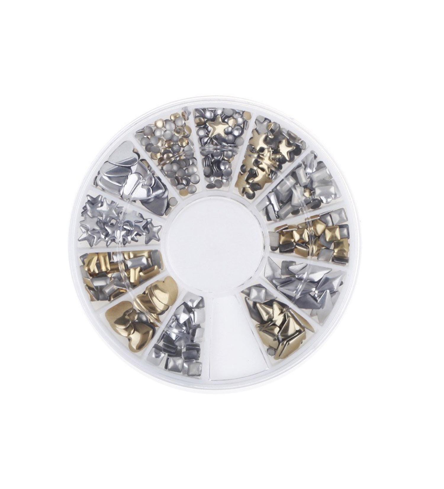 6 Styles Silver/Gold Nail Art 3D Glitter Rhinestones Gems Decoration Wheel Very Practical and Popular Practical design and Durable - Buy Online on SooperMarket.com