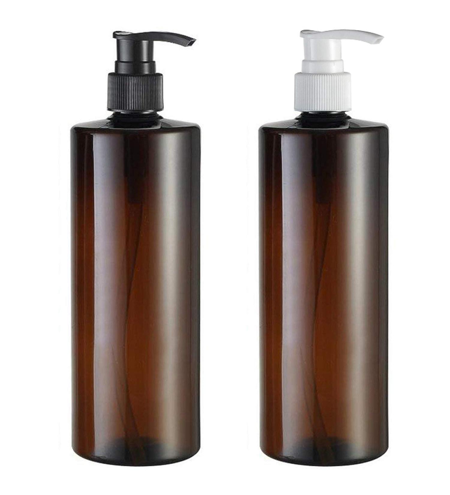 Yalbdopo 2PCS 500ml/17oz Empty Refill Plastic Lotion Cream Black/White Pump Packing Bottles Shampoo Body Washing Shower Gel Storage Holder Container Toiletries Liquid Vial Jars (Brown) - Buy Online on SooperMarket.com
