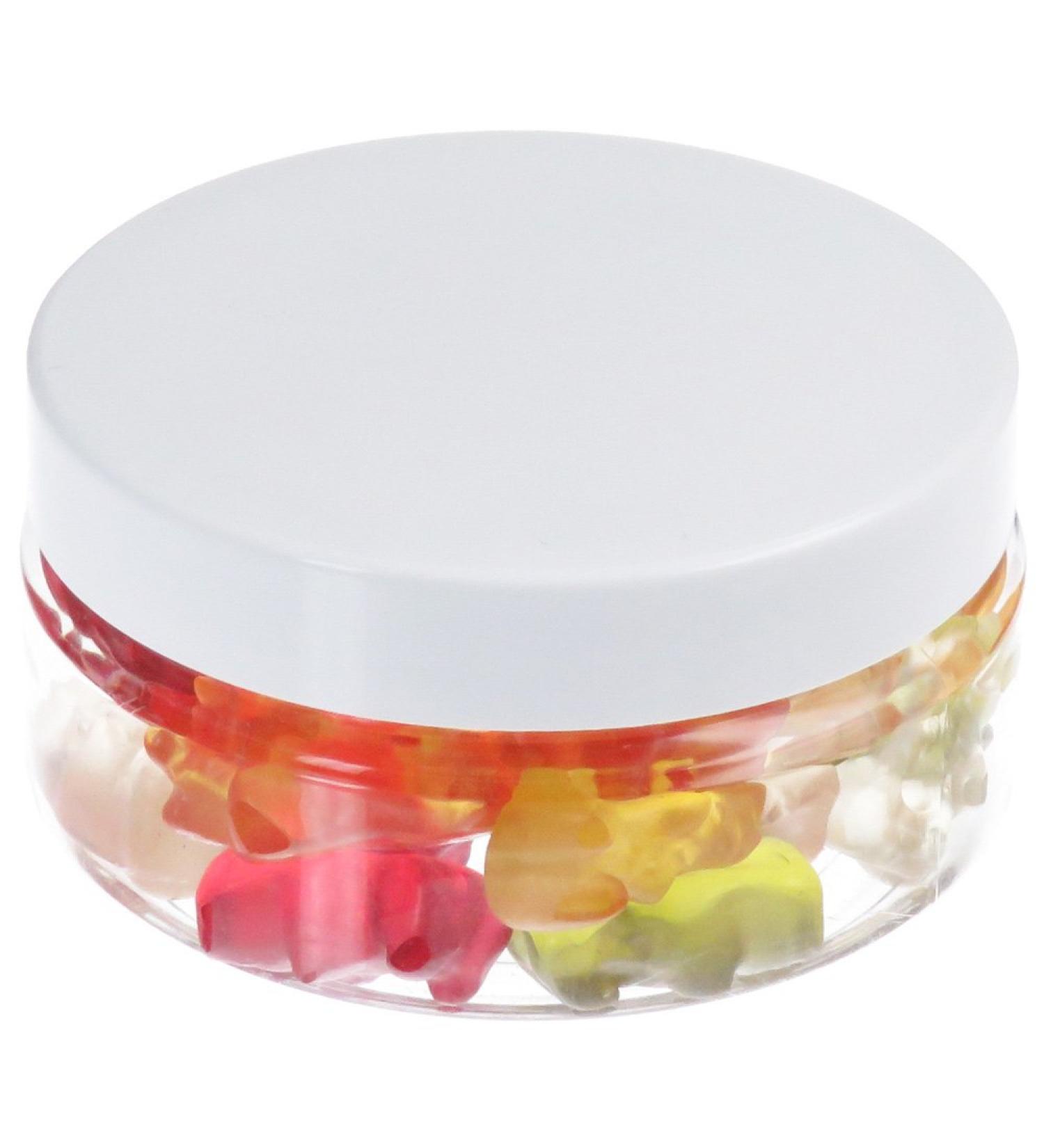 PET bottle 100 ml transparent flat white plastic cap 40 units