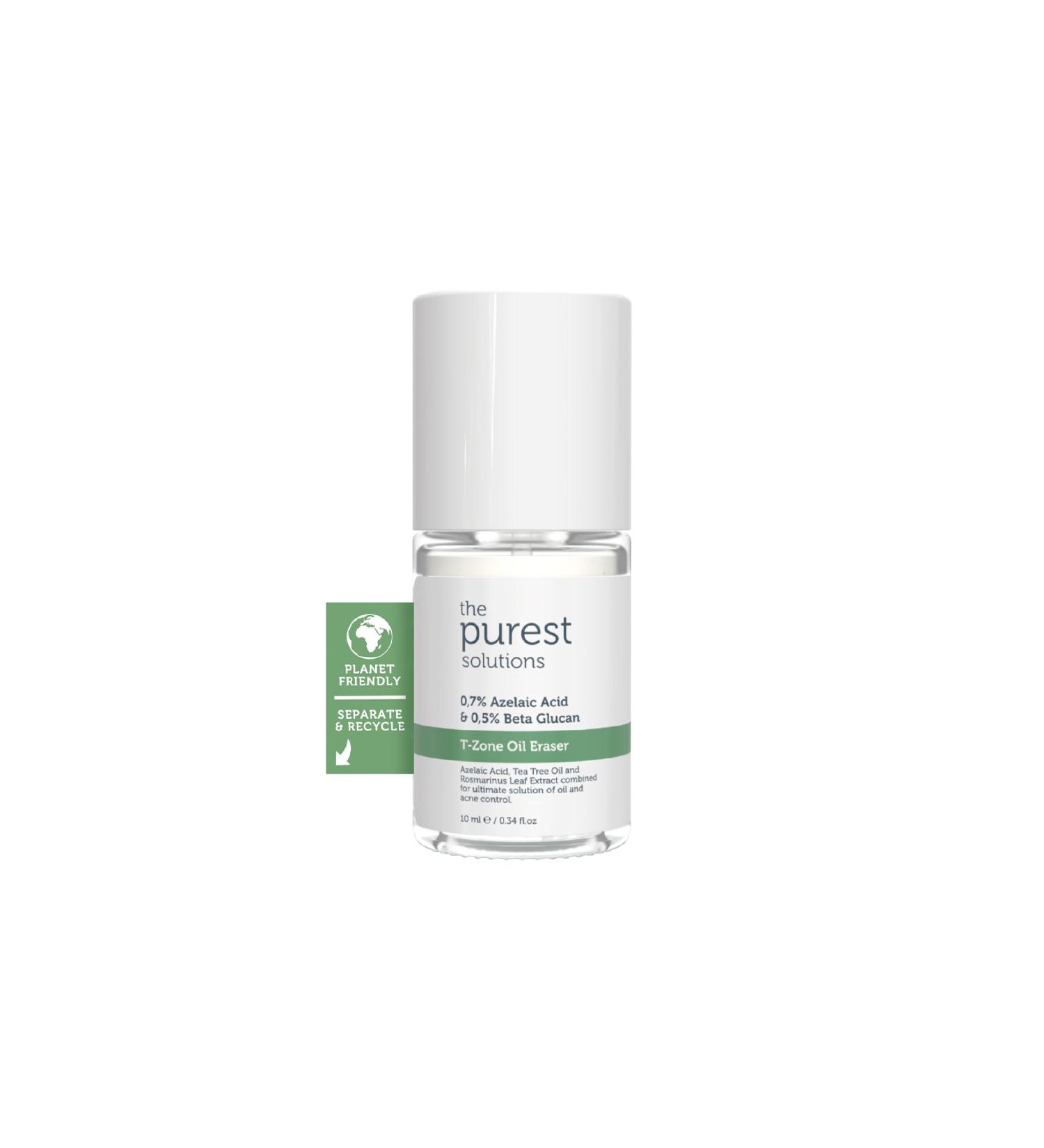 Buy The Purest Solutions T-Zone Oil Eraser - Anti-Blemish Skincare with 0.7% Azelaic Acid & 0.5% Beta Glucan - Vegan Solution for Oily Acne-Prone Skin - 0.34 fl. oz - International Shipping Available - Buy Online on SooperMarket.com