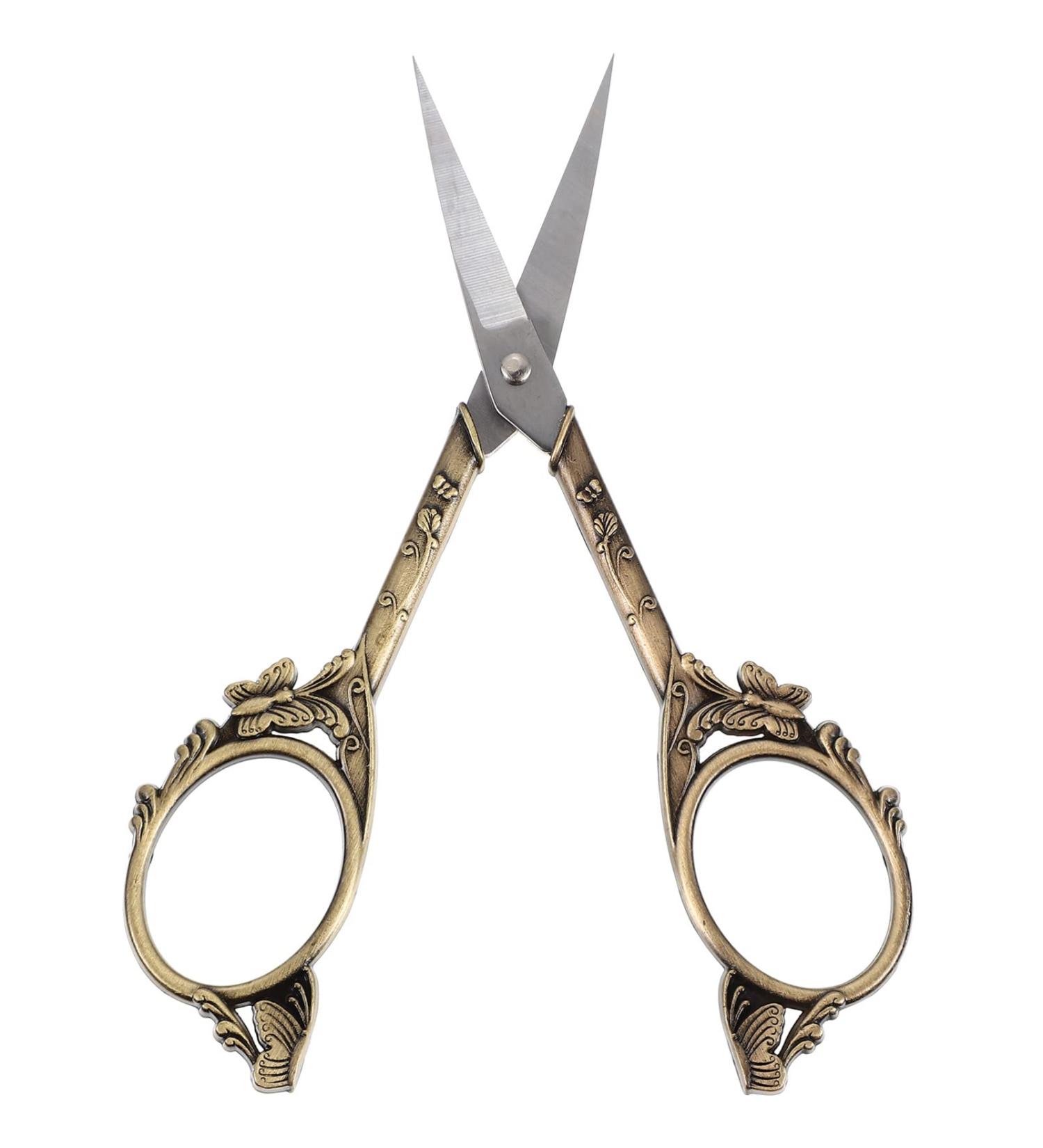 Compact Stainless Steel Beauty Scissors - Multi-Function Eyebrow & Nose Hair Scissors for Travel | Wear-Resistant & Portable - Buy Online on SooperMarket.com