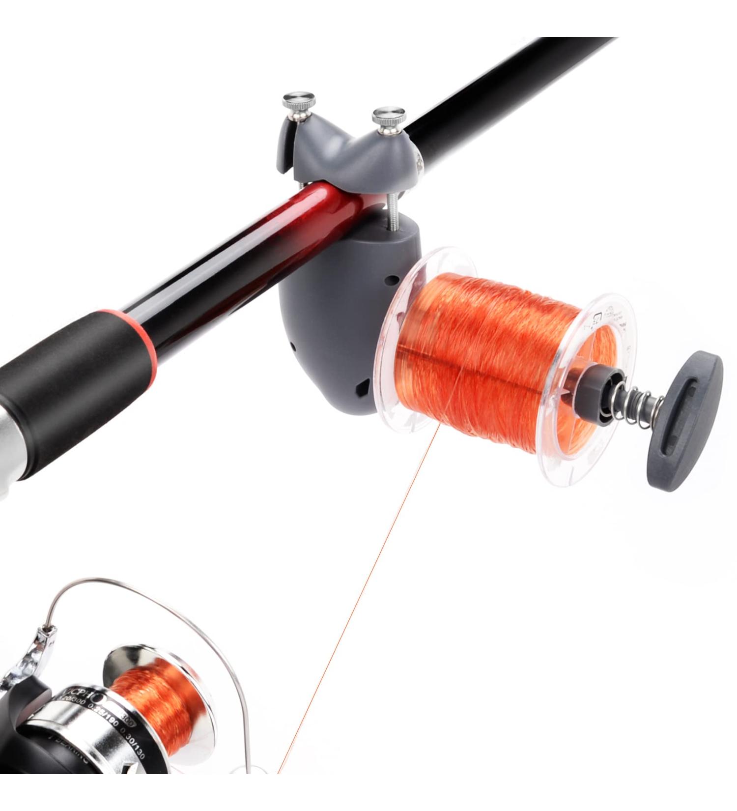 Teamaze Portable Fishing Line Spooler | Adjustable Line Counter for Spinning & Casting Reels | Grey Fish Shape Design - Buy Online on SooperMarket.com