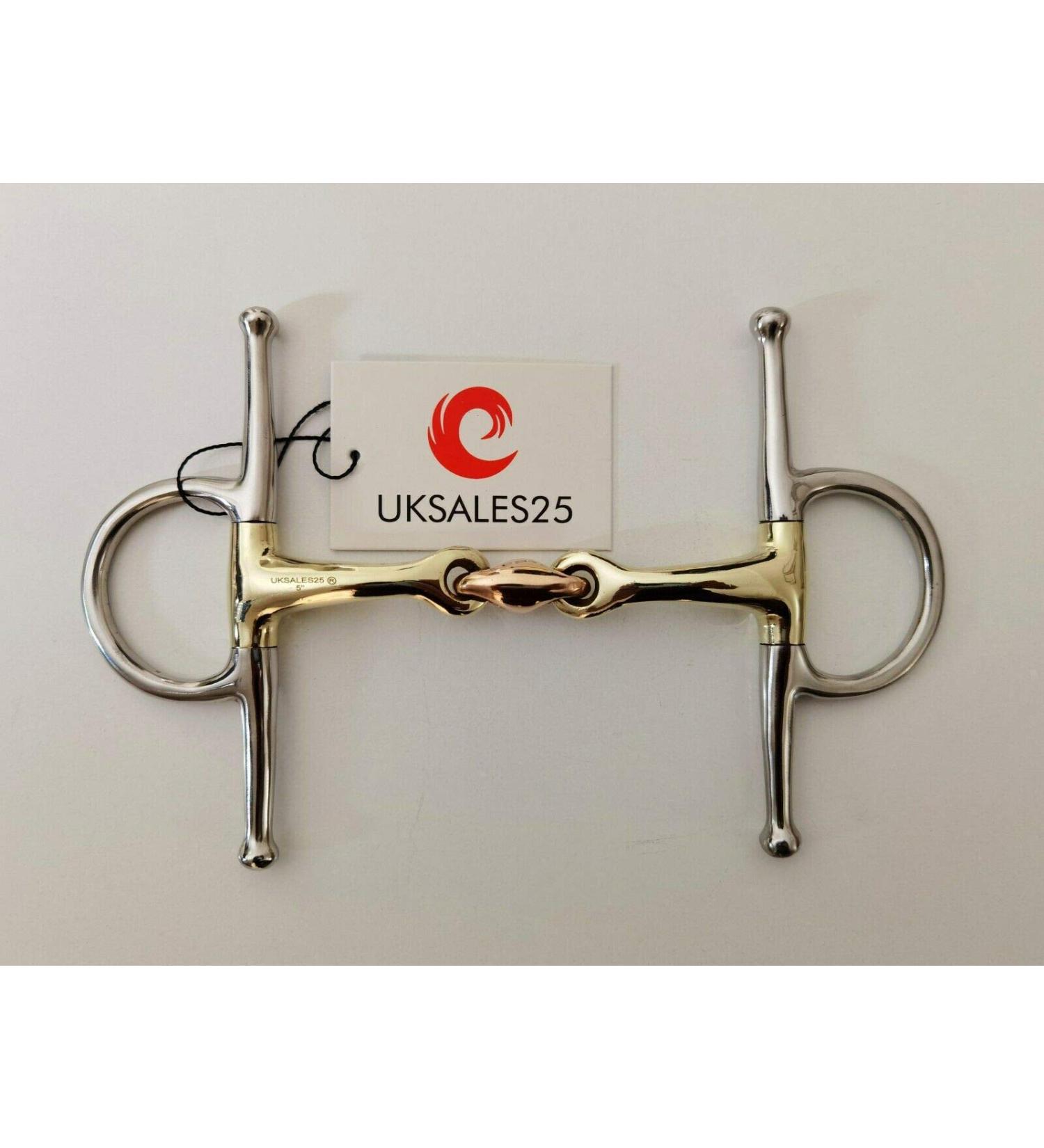 Full Cheek Curved Snaffle Bit 14MM Copper Lozenge GS & SS(UKSALES25 Horse Bits) (5.5 INCHES) - Buy Online on SooperMarket.com