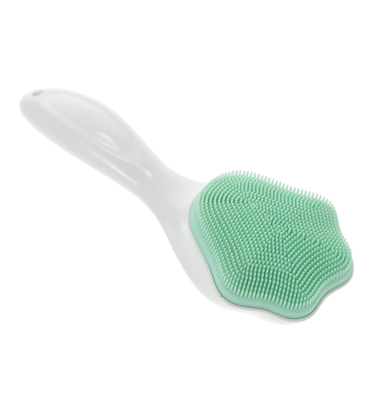 Mikinona Silicone Face Brush Handheld Face Brush Pore Cleaner Silicone Face Scrubber Handle Face Brush Cleansing Brush Face Brush Cleansing Silicone Brush Manual Silica Gel Blackhead Brush 15.3x5.2cm Green - Buy Online on SooperMarket.com
