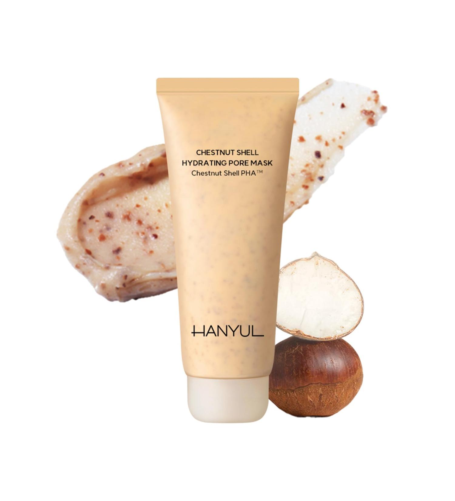 Hanyul Chestnut Shell Hydrating Pore Mask | Wash Off Mask for Dry Skin | Gentle Exfoliation & Pore Care | Hypoallergenic | 3.39 fl.oz | International Shipping - Buy Online on SooperMarket.com