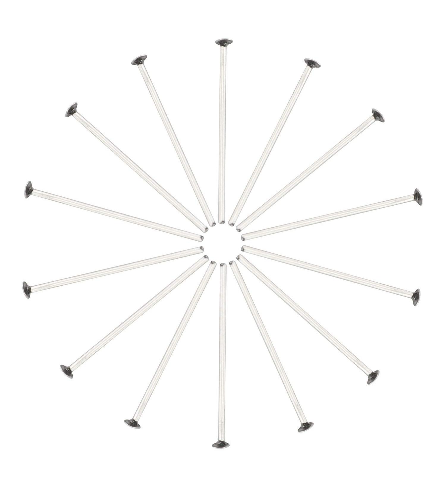 200PCS Silver 20mm 304 Stainless Steel Flat Head Pins for Jewelry Making DIY Craft - Buy Online on SooperMarket.com