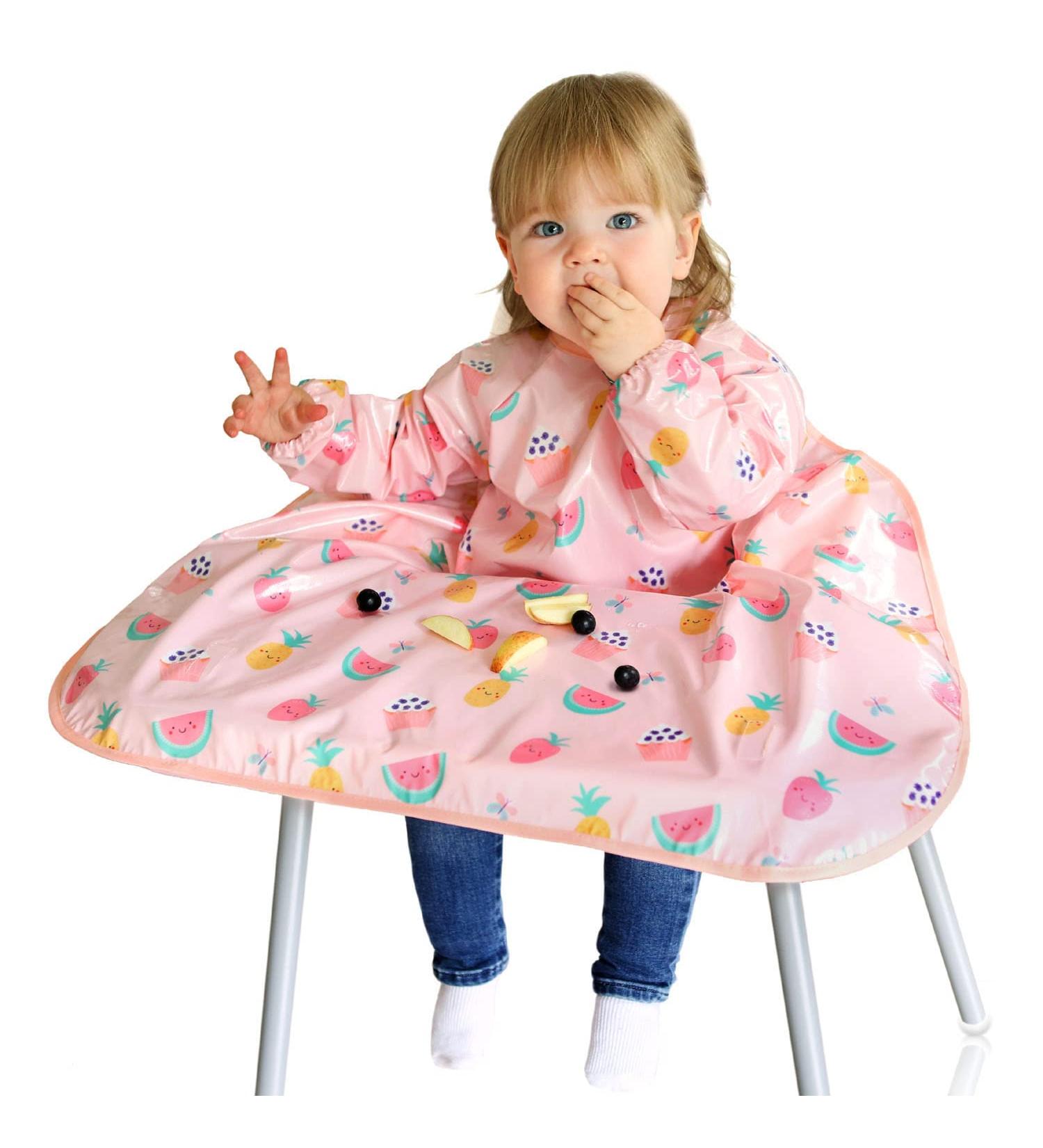 Bibetta Wipeezee Premium Baby Weaning Bibs | Waterproof Coverall Bibs for Toddler Boy Girl | Eco-Friendly & Durable | Pink - Yummy Treats - Buy Online on SooperMarket.com