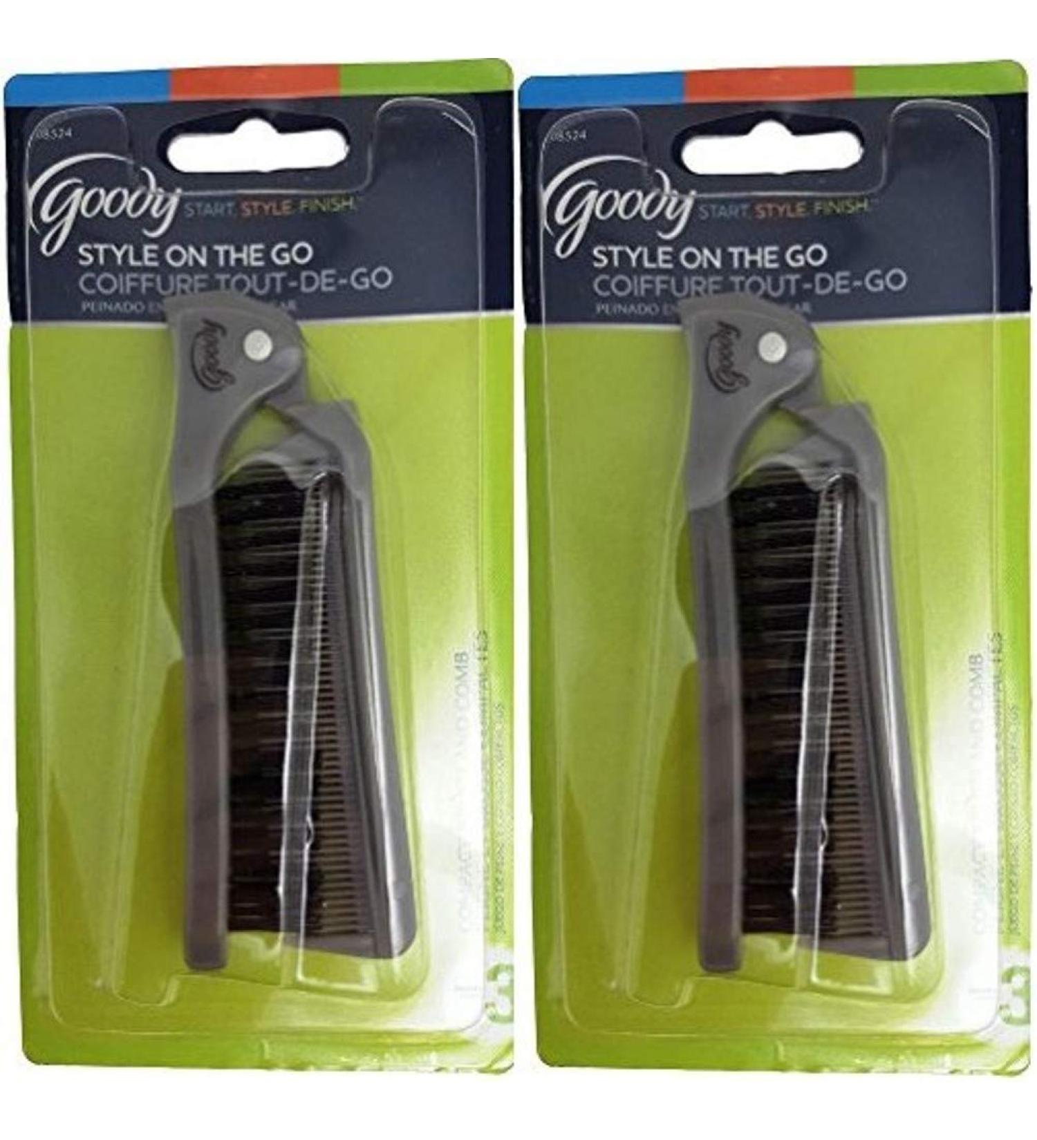 Goody 08524 Style On The Go Compact Brush and Comb Combo (Pack of 2) - Portable Hair Styling Solution for Purse, Pocket, or Tote Bag - Buy Online on SooperMarket.com