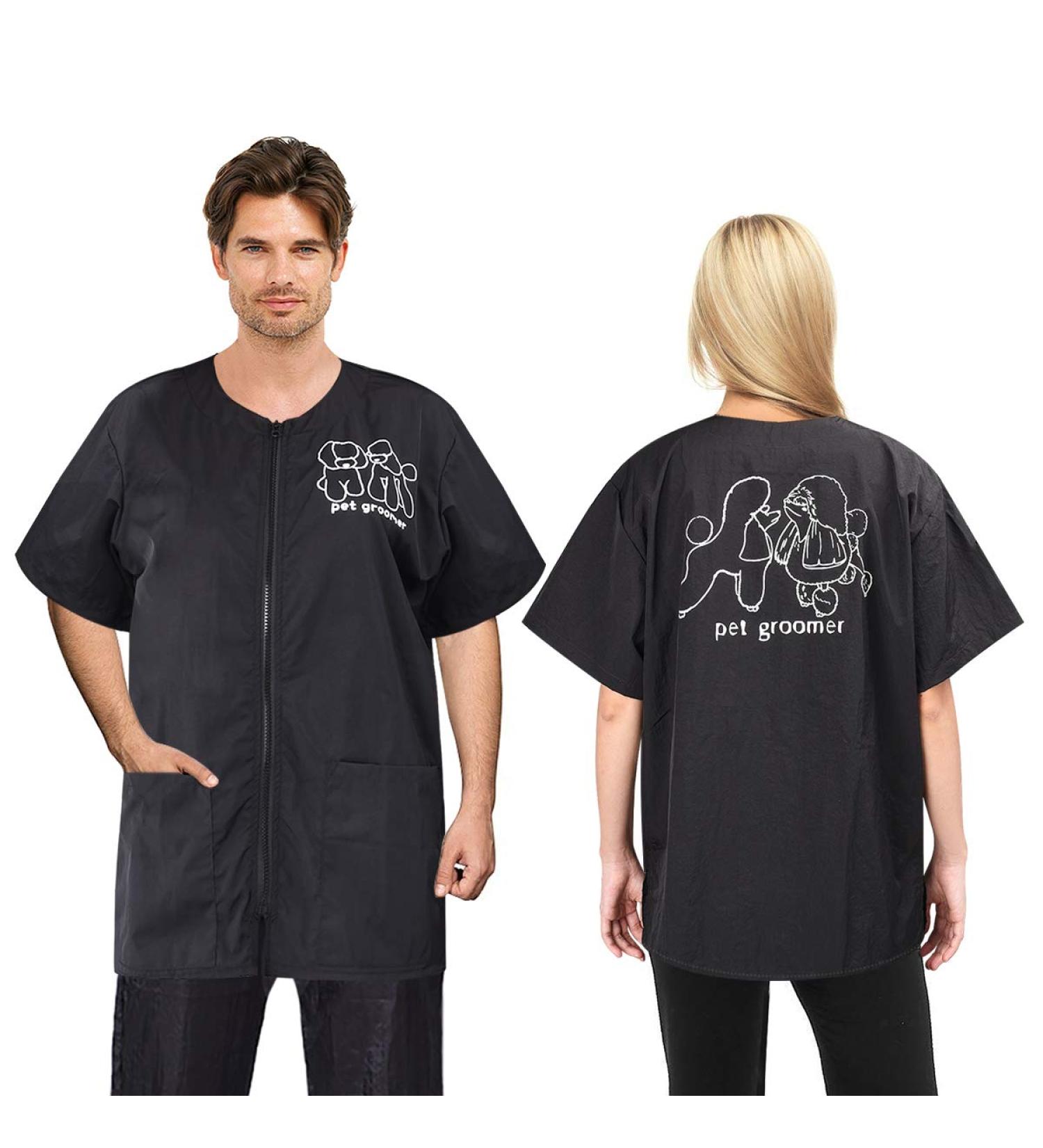 Shop XL Waterproof Antistatic Pet Groomer Uniforms | No Lifting Short-Sleeved Work Clothes for Men & Women - Ideal for Pet Shops - Buy Online on SooperMarket.com