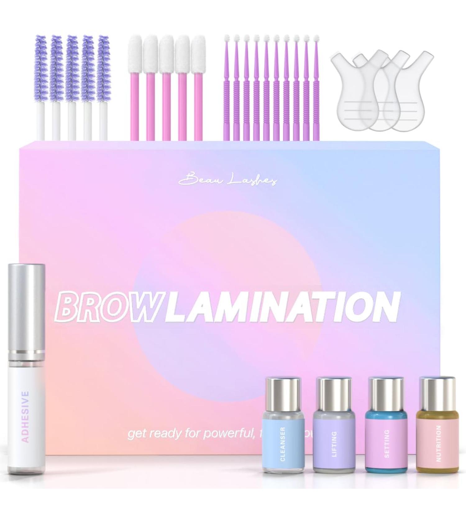 Brow Lamination Kit by Beau | Professional DIY Eyebrow Lift with Keratin | Fuller Thicker Beautiful Brows | Easy Use & Long Lasting Results - Buy Online on SooperMarket.com