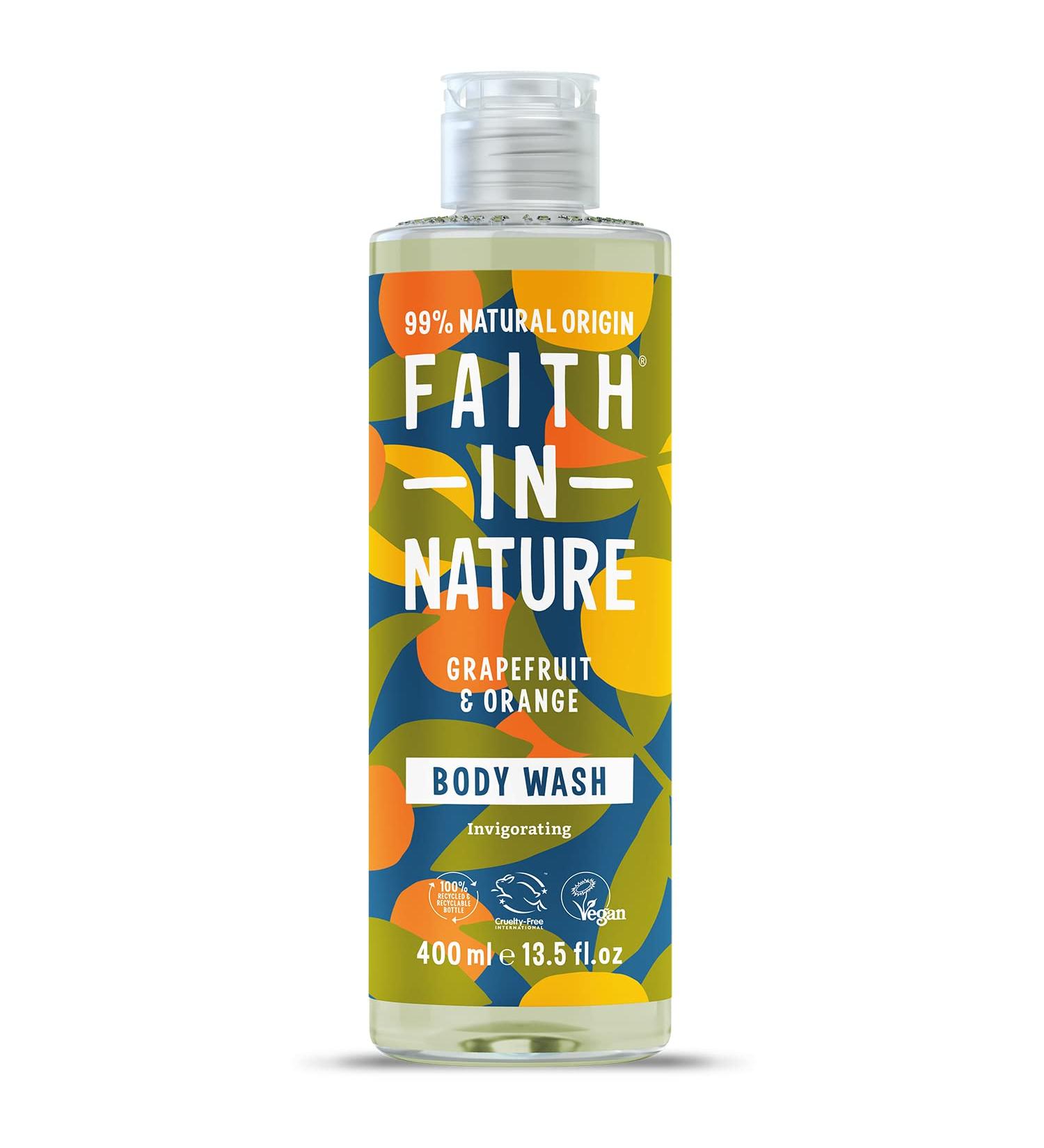 Faith In Nature Grapefruit & Orange Body Wash 400ml - Vegan & Cruelty-Free | No SLS or Parabens | Invigorating Formula - Buy Online on SooperMarket.com