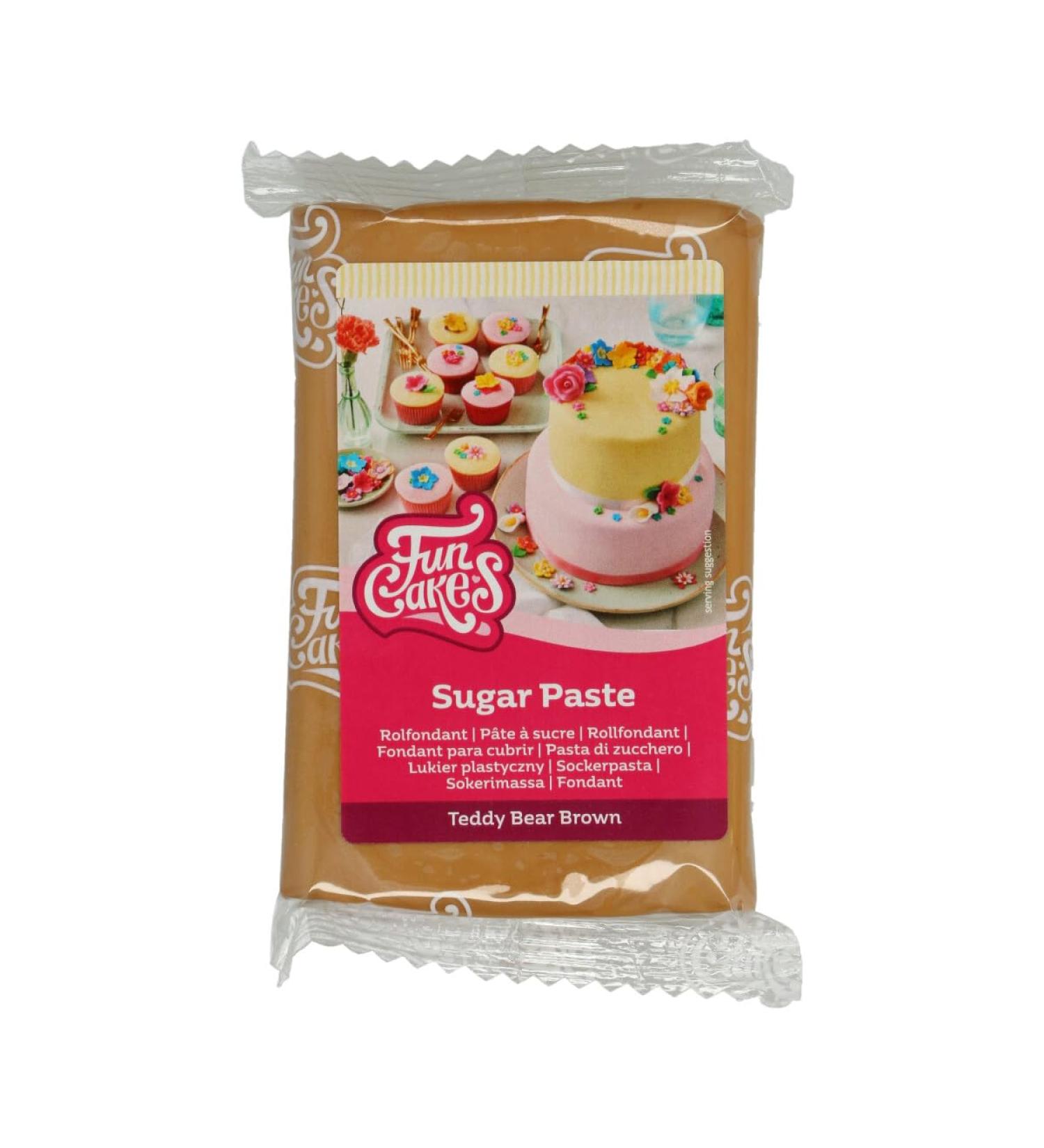 Funcakes Rollfondant Teddy Bear Brown - Easy to Use Smooth & Flexible Perfect for Cake Decorating | Halal Kosher Gluten-Free | 250g - Buy Online on SooperMarket.com