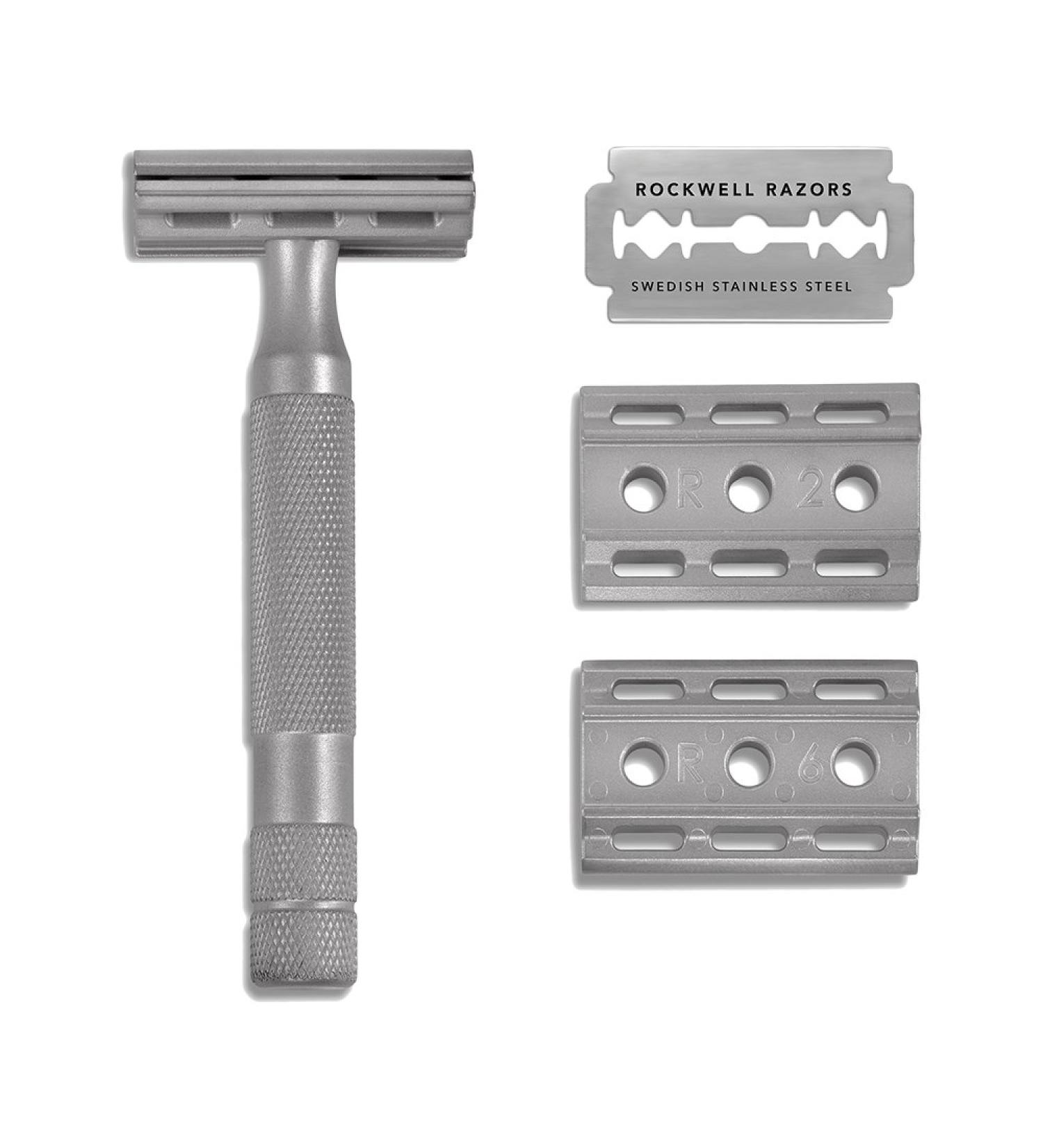 Rockwell 6S Adjustable Safety Razor - Premium Stainless Steel Grey | 1 Piece Pack for Perfect Shaving Experience - Buy Online on SooperMarket.com
