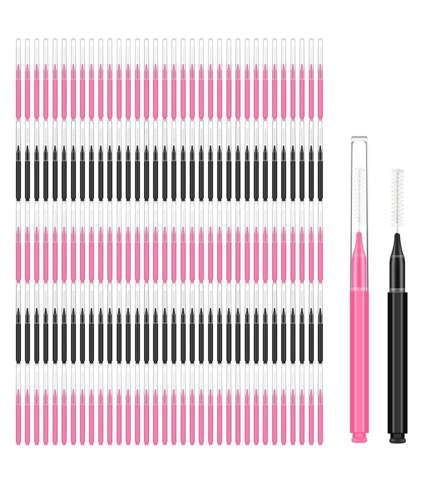 Widybord Set of 150 Mini Eyebrow Brushes with Caps for Brow Lamination and Eyelash Lifting Tools - Buy Online on SooperMarket.com